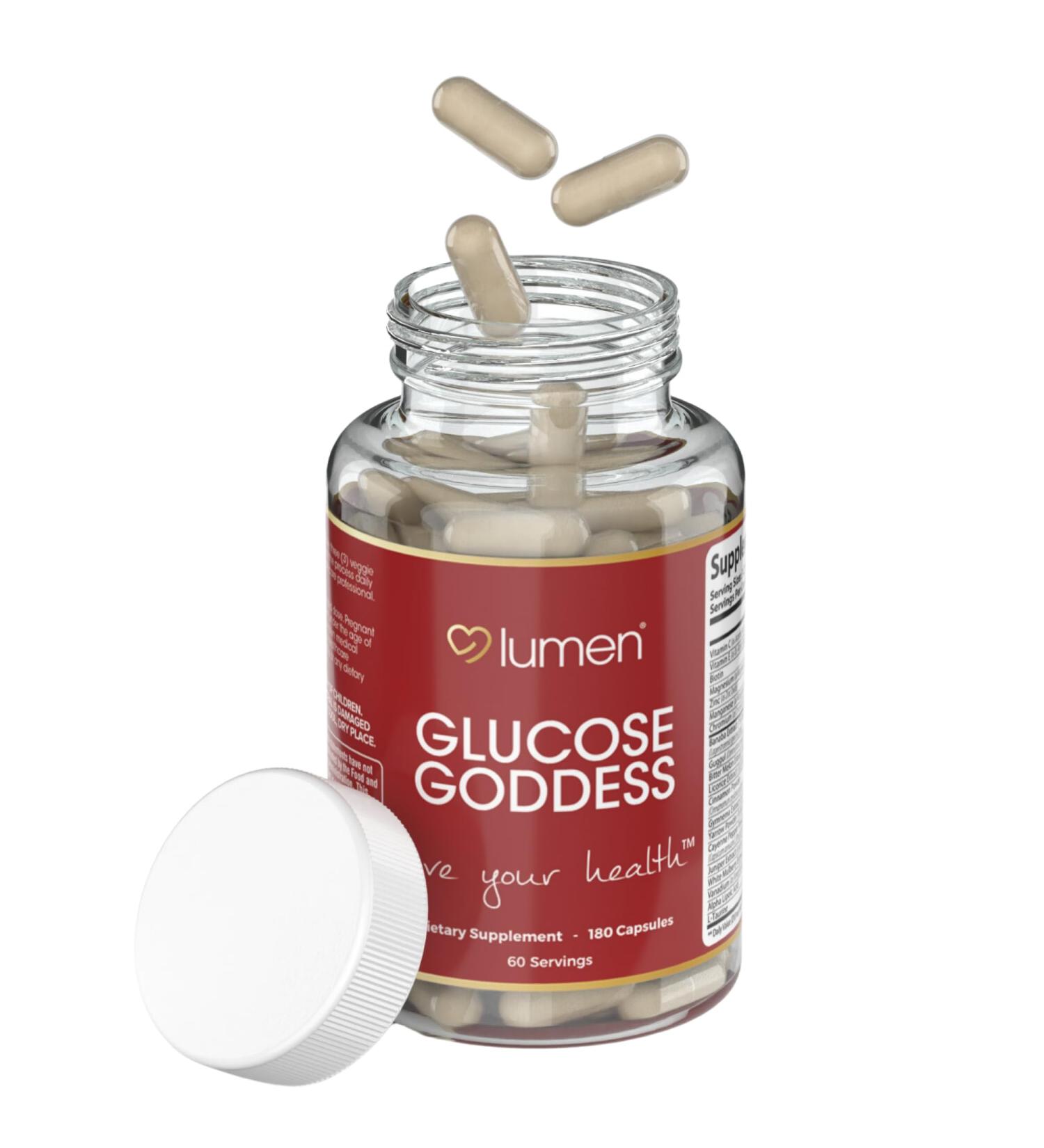 Lumen Naturals Gluco Goddess for Women with Cinnamon Banaba L-Taurine & Bitter Melon Extract 180 Capsules 60 Servings Non-GMO Vegan & Gluten-Free - Buy Online on GoSupps.com