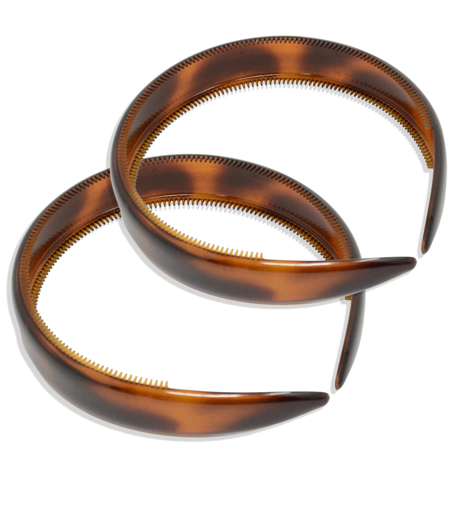 Parcelona French Bold Celluloid Hair Headbands Set - Wide Grip, Flexible Hold, Durable Styling Accessories for Women - Made in France (Tortoise Shell Brown) - Buy Online on GoSupps.com