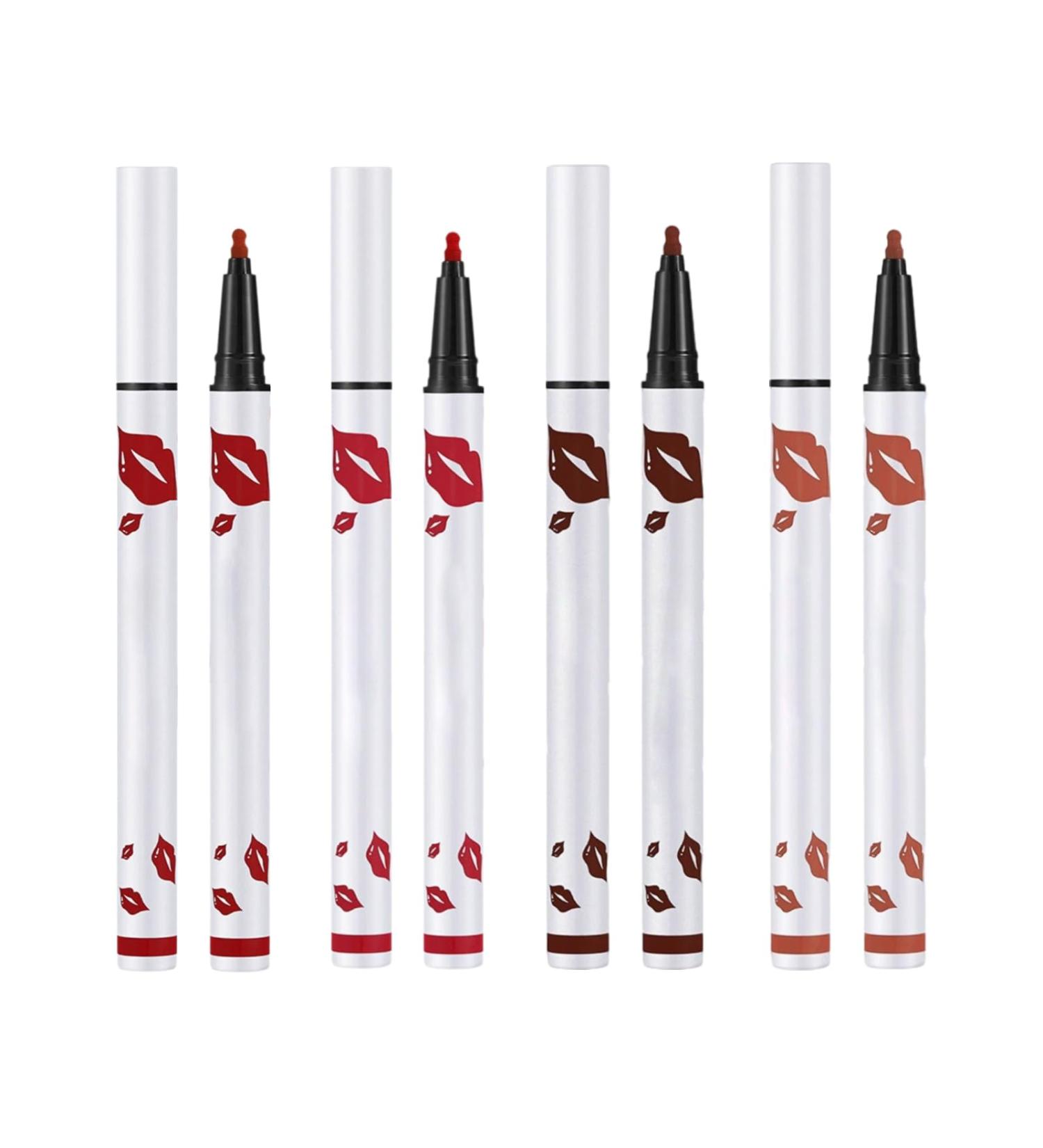 4 Pi ces Feutre A Levre Crayon A Levre Contour Levres Permanent Crayon L vres Longue Tenue Feutre L vres Mat Sans Transfert Double Fonction Plusieurs Couleurs Disponibles Haute Couvrance Portable - Buy Online on GoSupps.com