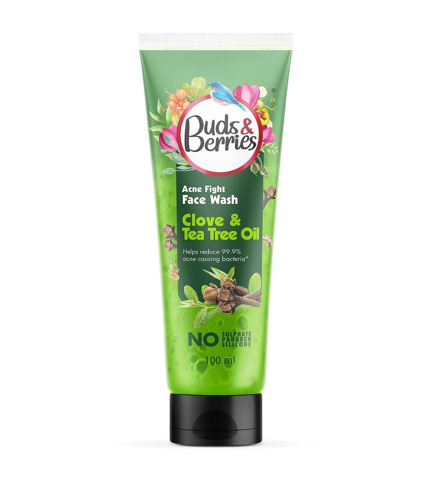Clove & Tea Tree Oil Acne Face Wash | Blemish Control pH Balanced No Sulphate 100ml - Buy Online on GoSupps.com