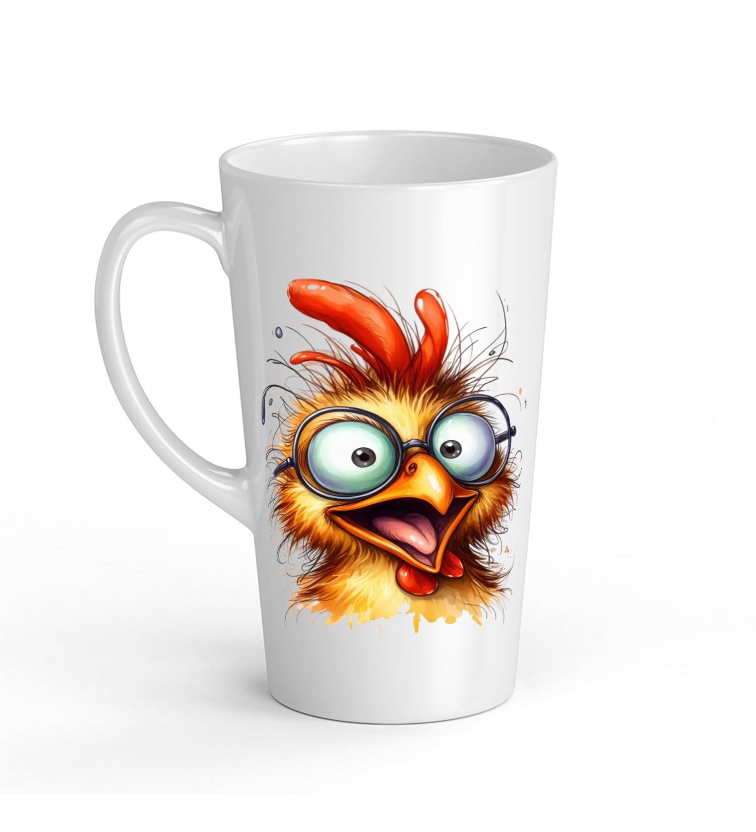 White Ceramic Kids Chicken Mug - Large 483 ml Perfect for Hot Chocolate or Milk Fun and Easy to Use