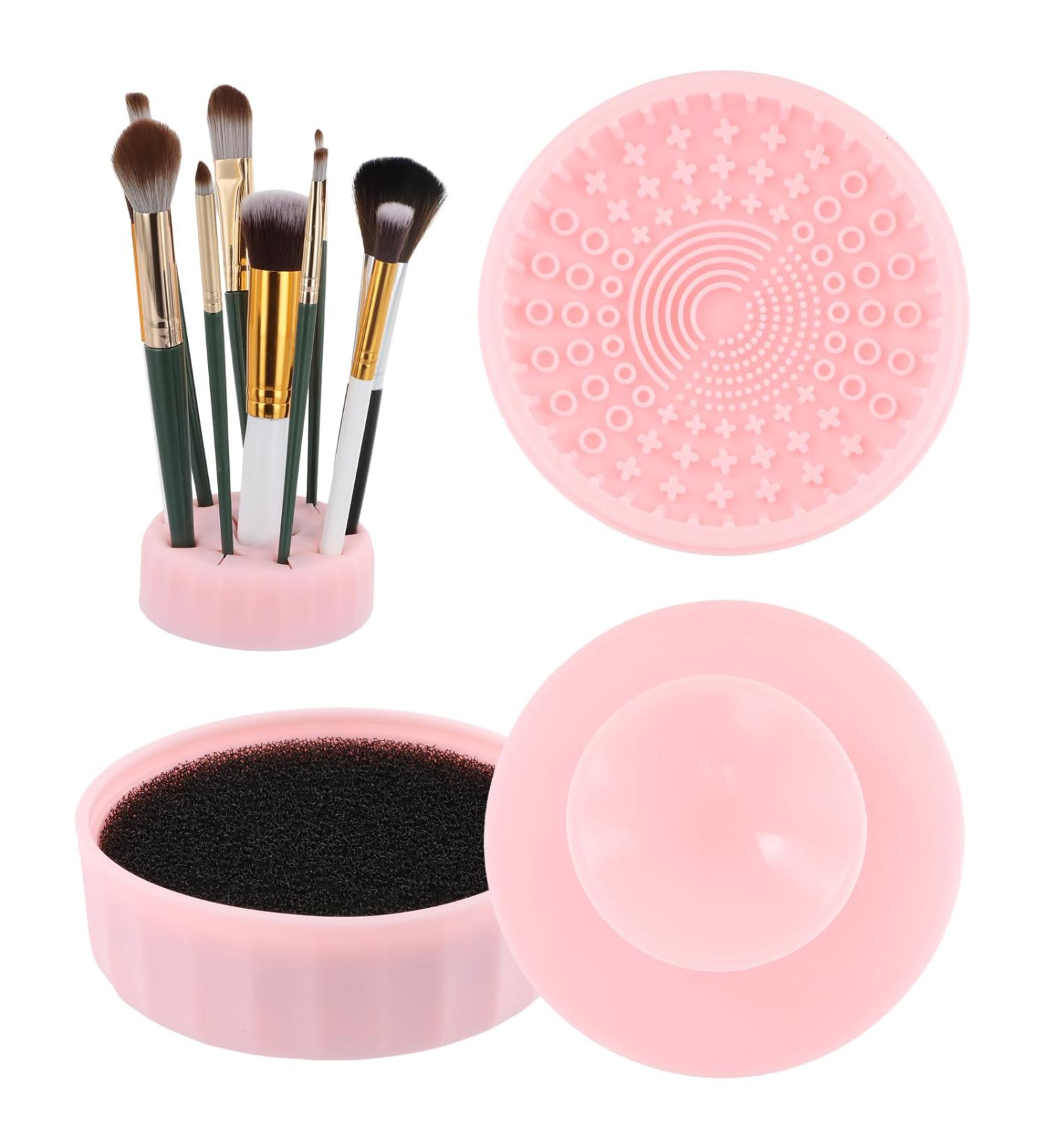 Silicone Makeup Brush Cleaner Makeup Brush Cleaning Mat Makeup Brush Cleaning Mat 2 in 1 Portable Washing Tool for Makeup Brush Makeup Brush Cleaning Pad with Suction Cup - Buy Online on GoSupps.com