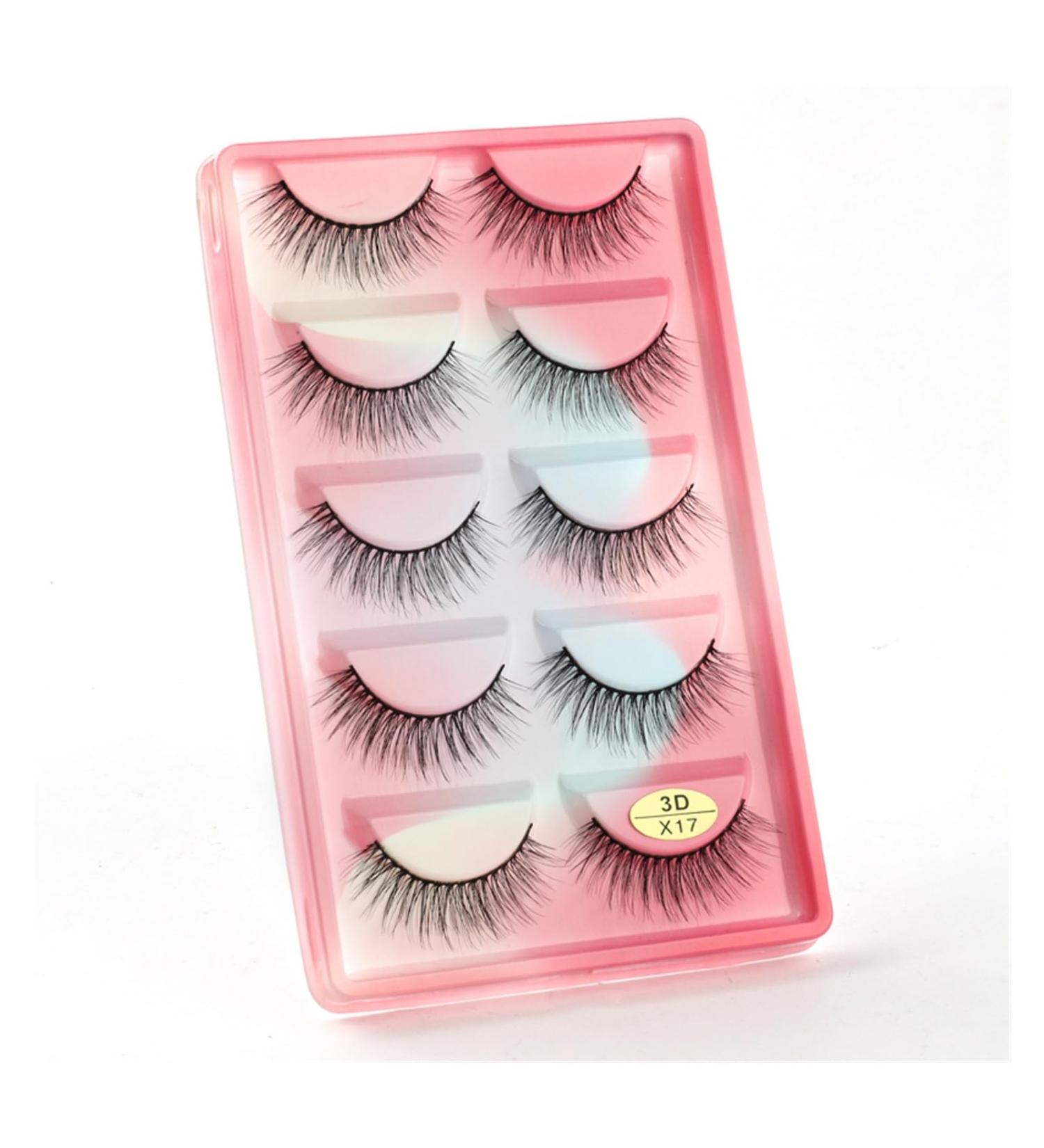 UAMOU 10/50/100 Boxes Mink Eyelashes Fluffy 3D Mink Lashes Makeup Natural Long Volume False Eyelashes Bulk Faux Cils Custom Cheerfully (Color : 5 Pairs X17CS Size : 50 Boxes) - Buy Online on GoSupps.com