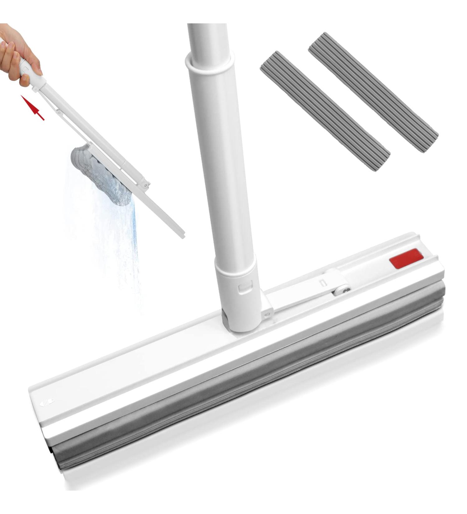 Midyb Self Squeeze Sponge Mop with Telescopic Handle, 2 PVA Heads - Ideal for Home & Commercial Floor Cleaning - Buy Online on GoSupps.com