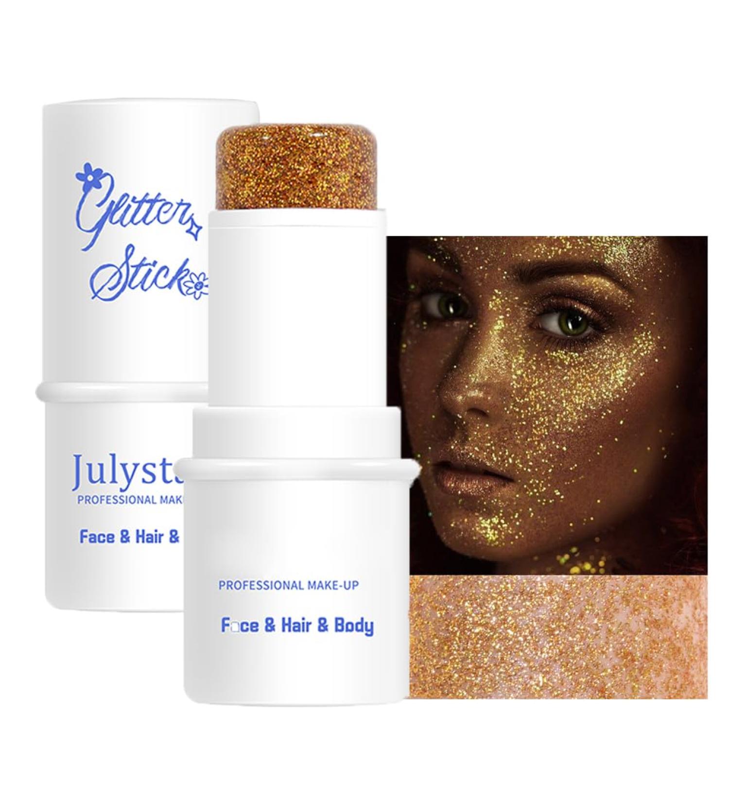 Buy Waterproof Mermaid Face Glitter Stick - Sparkling Fine Glitter Gel for Face Body Hair & Eyes (#03 Gold) | International Shipping Available - Buy Online on GoSupps.com
