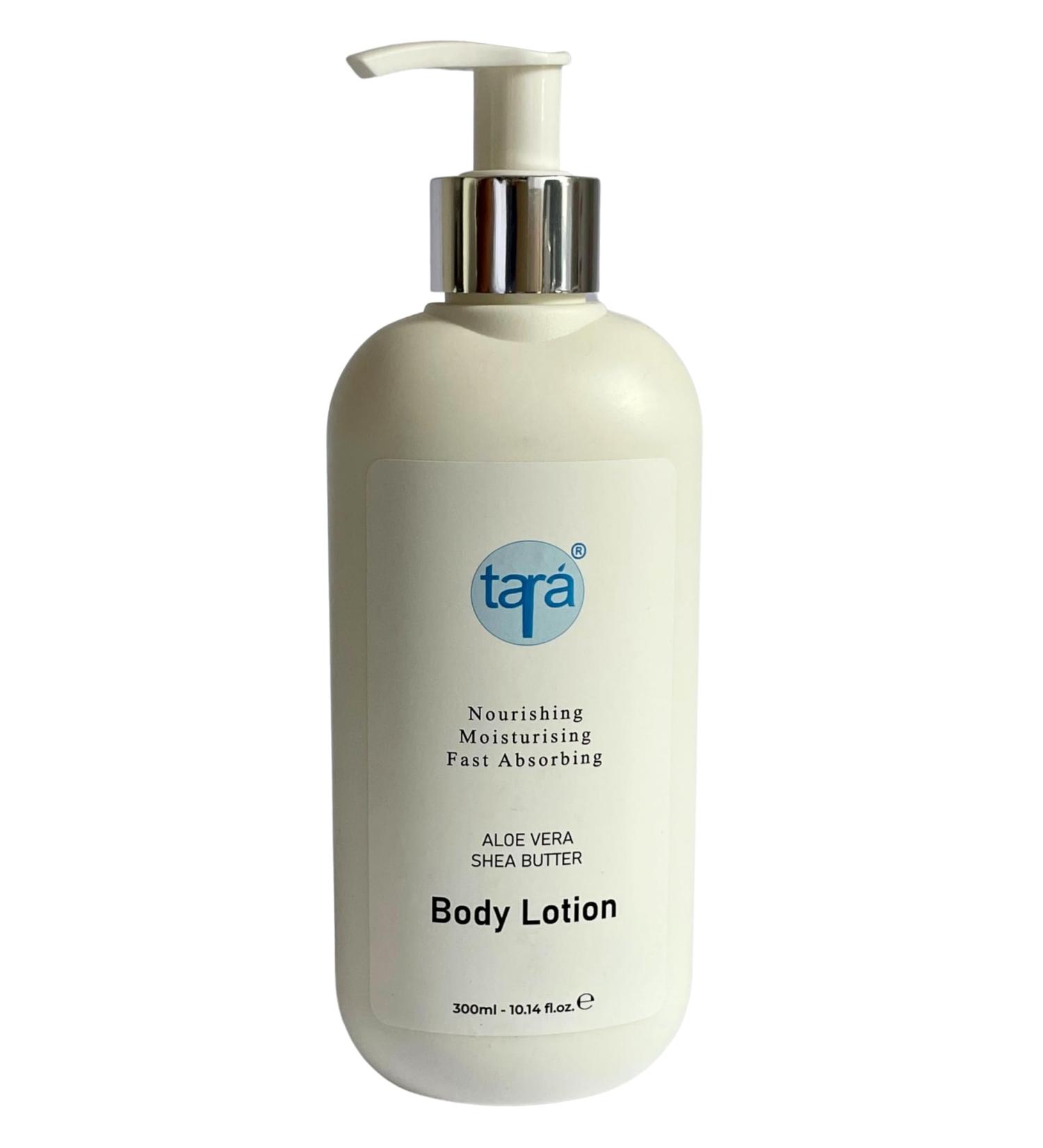 Tara Moisturising Aloe Vera & Shea Butter Body Lotion 300ml - Nourishing & Fast Absorbing Intensive Skin Care - Hydrating & Soothes Very Dry Skin - Buy Online on GoSupps.com