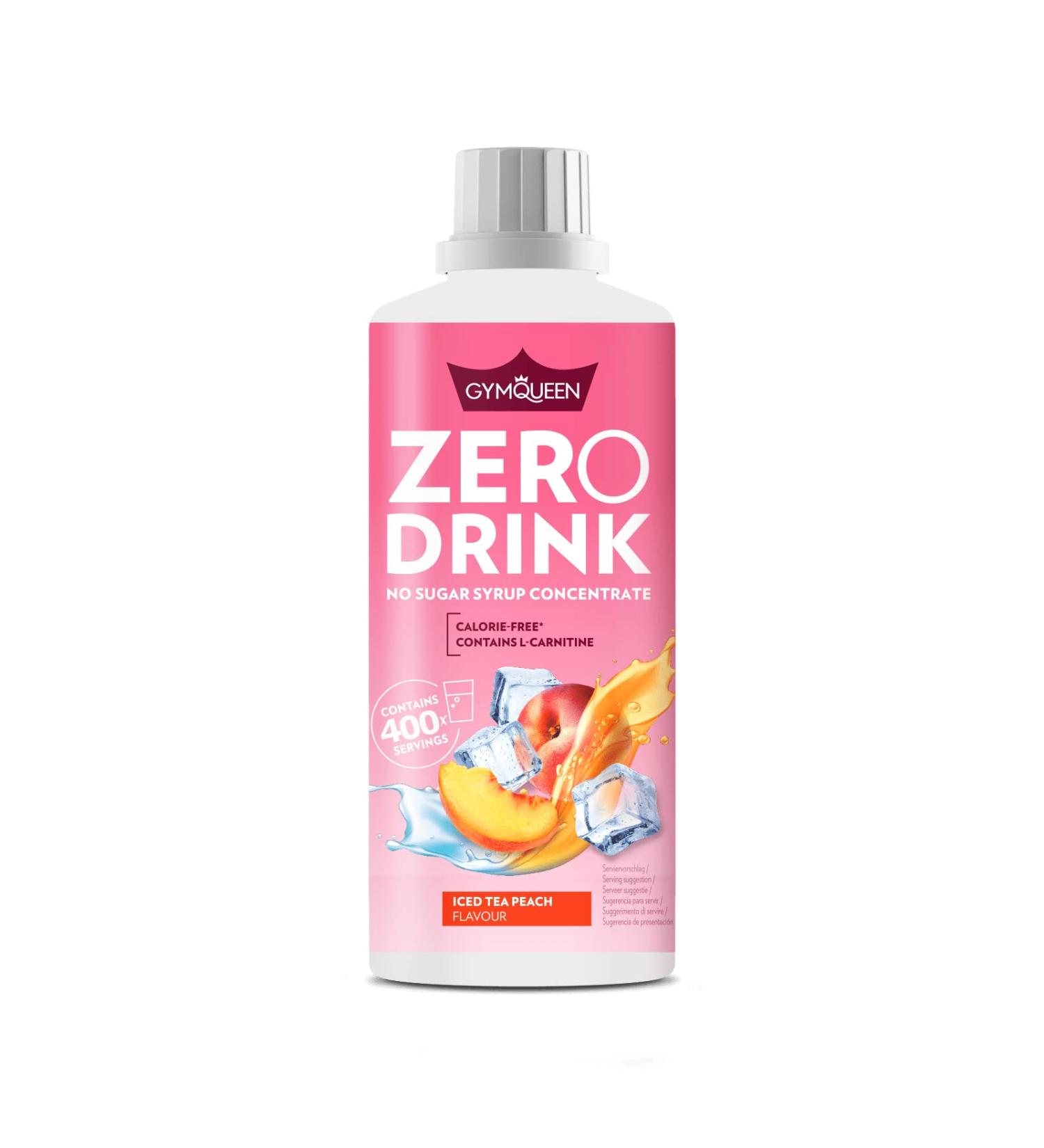 Buy Gymqueen Zero Drink Iced Peach 1000ml - Low-Calorie Sugar-Free Beverage Concentrate with B Vitamins & L-Carnitine | Ideal Peach Tea Syrup - Ships Internationally - Buy Online on GoSupps.com