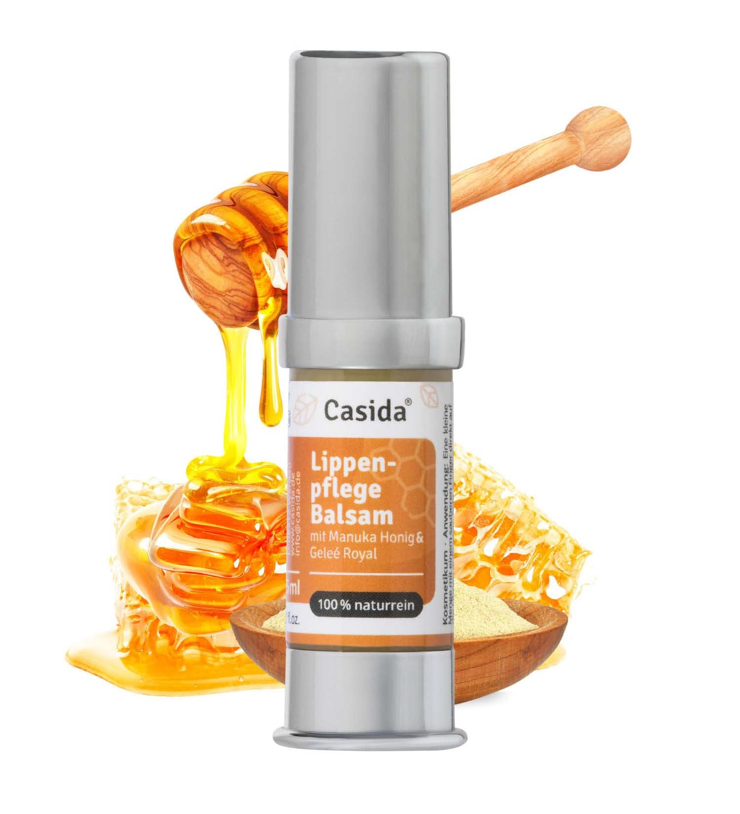 Casida Lip Balm with Manuka Honey and Royal Jelly lip balm for dry cracked lips 100 natural vegan 5 ml - Buy Online on GoSupps.com