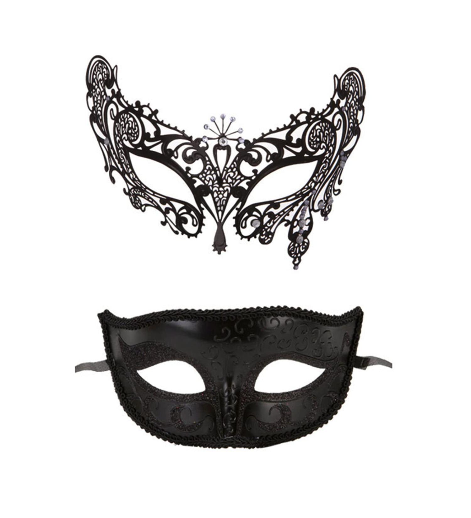 Deluxe Couple Masquerade Mask 2 Pack - Venetian Realistic Silicone Half Face Masks for Role Play - Buy Online on GoSupps.com