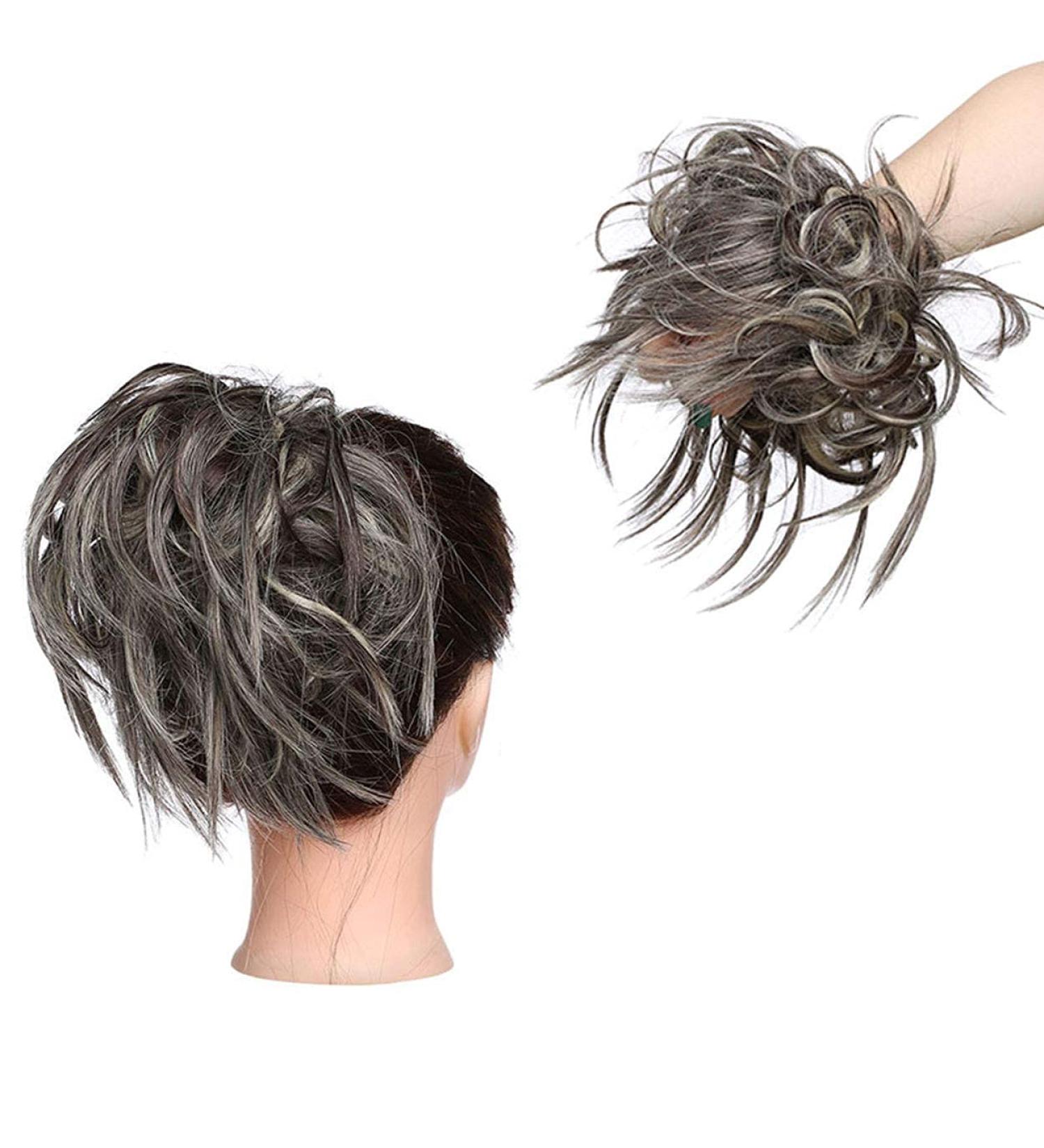 Fashion Tousled Hair Extensions Scrunchie - Brown Blonde Ponytail Wig - Buy Online on GoSupps.com