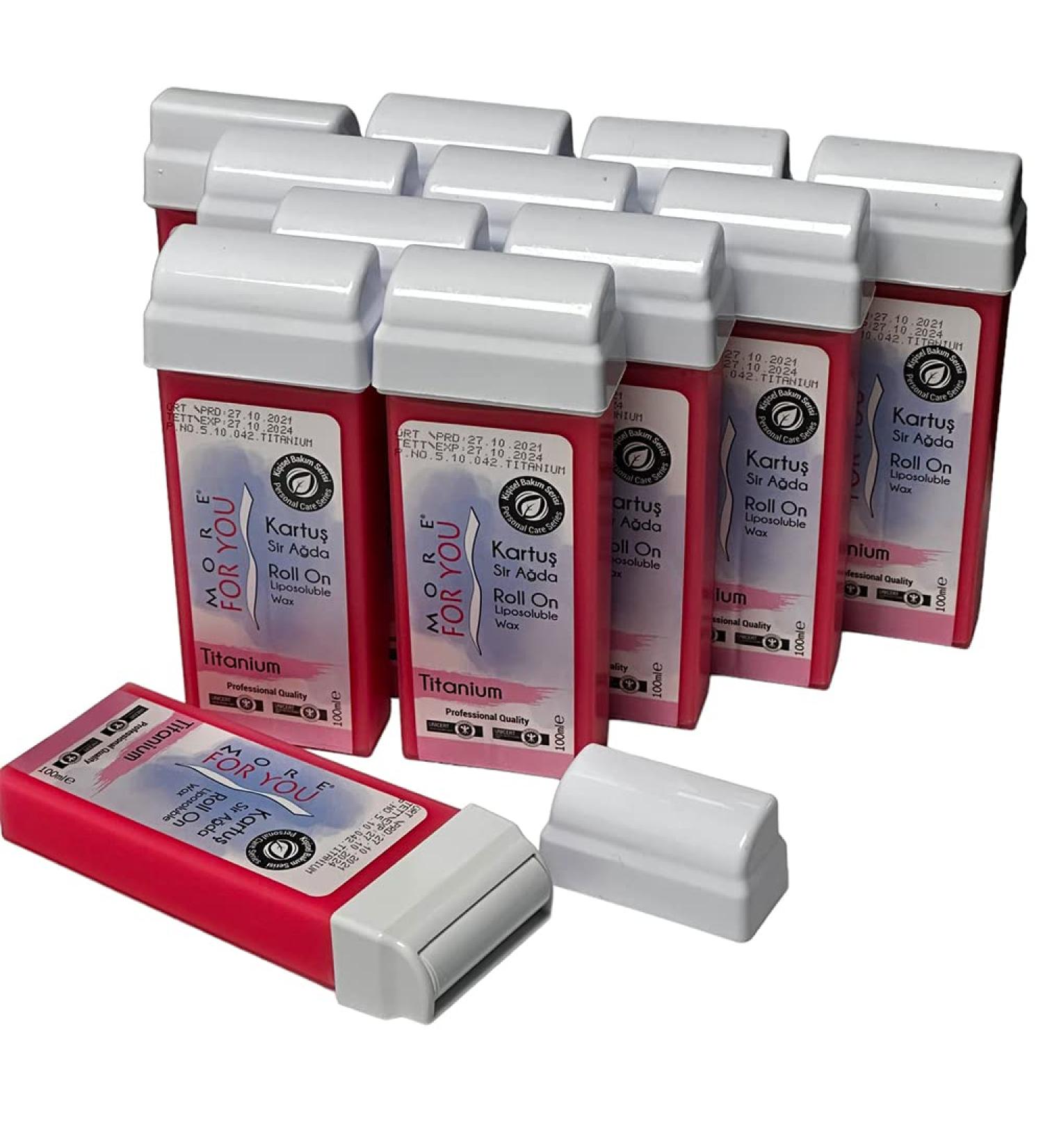 Buy More for You Titanium Waxing Pads (Pink) - 100ml Depilatory Roll-On Wax (12 Pieces) for Effective Hair Removal - International Shipping Available - Buy Online on GoSupps.com