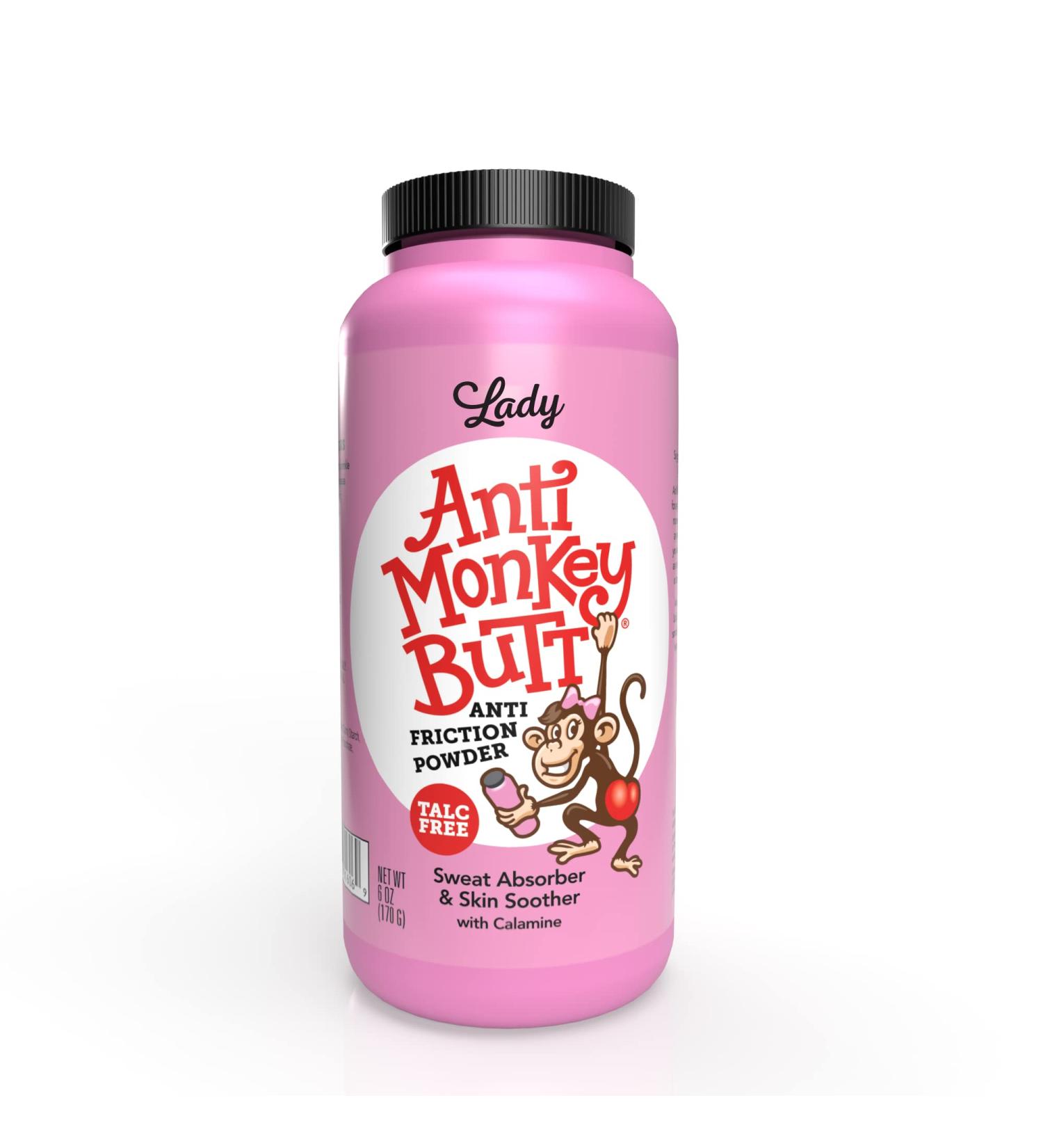 Lady Anti Monkey Butt Women's Body Powder with Calamine 6oz - Prevents Chafing, Absorbs Sweat, Talc-Free - Buy Online on GoSupps.com