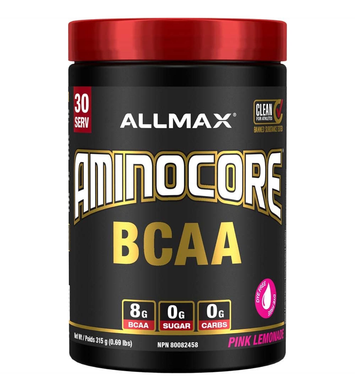 ALLMAX Nutrition Aminocore Bcaa - 8g Bcaas - 100% Pure Branch Chained Amino Acids - Gluten Free 315 gram Pink Lemonade Pink Lemonade 315 g (Pack of 1) 8g Bcaas - Buy Online on GoSupps.com