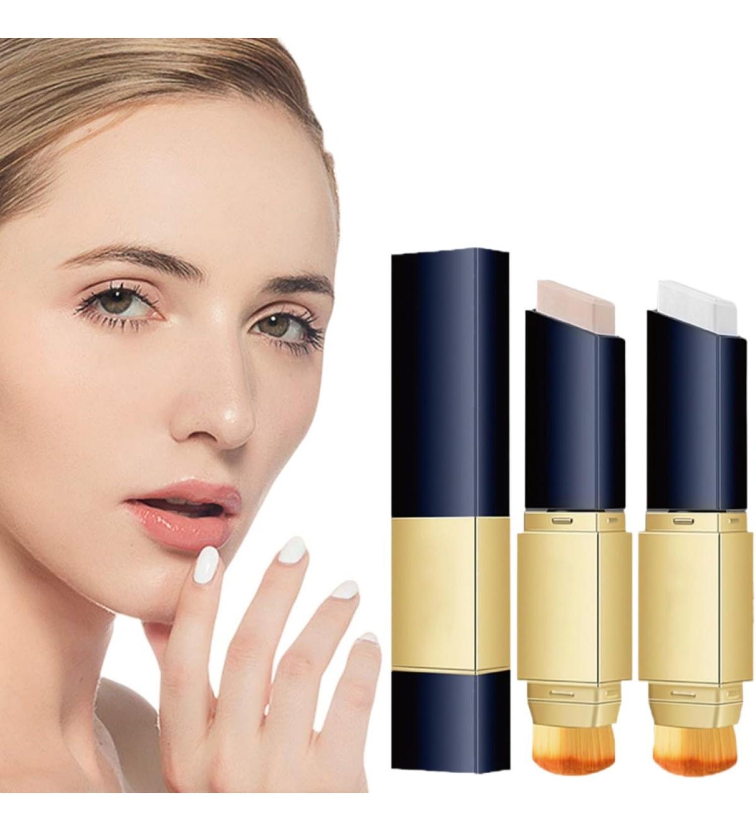 Yzs Double Sided Concealer With Brush Double-Sided Concealer With Brush - 2-In-1 White Foundation Stick Yzs Double Sided Concealer Korean Long Lasting Makeup Full Concealer Stick (Natural+Ivory) - Buy Online on GoSupps.com