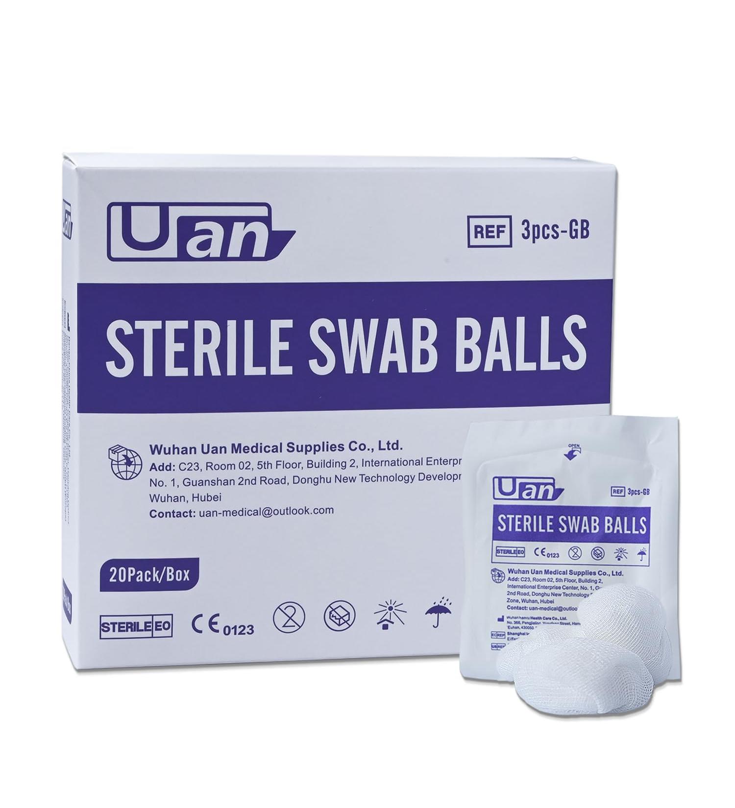Buy Sterile Gauze Balls Cotton Swabs 3-Pack Premium Gauze Sponge for First Aid & Medical Use - Buy Online on GoSupps.com