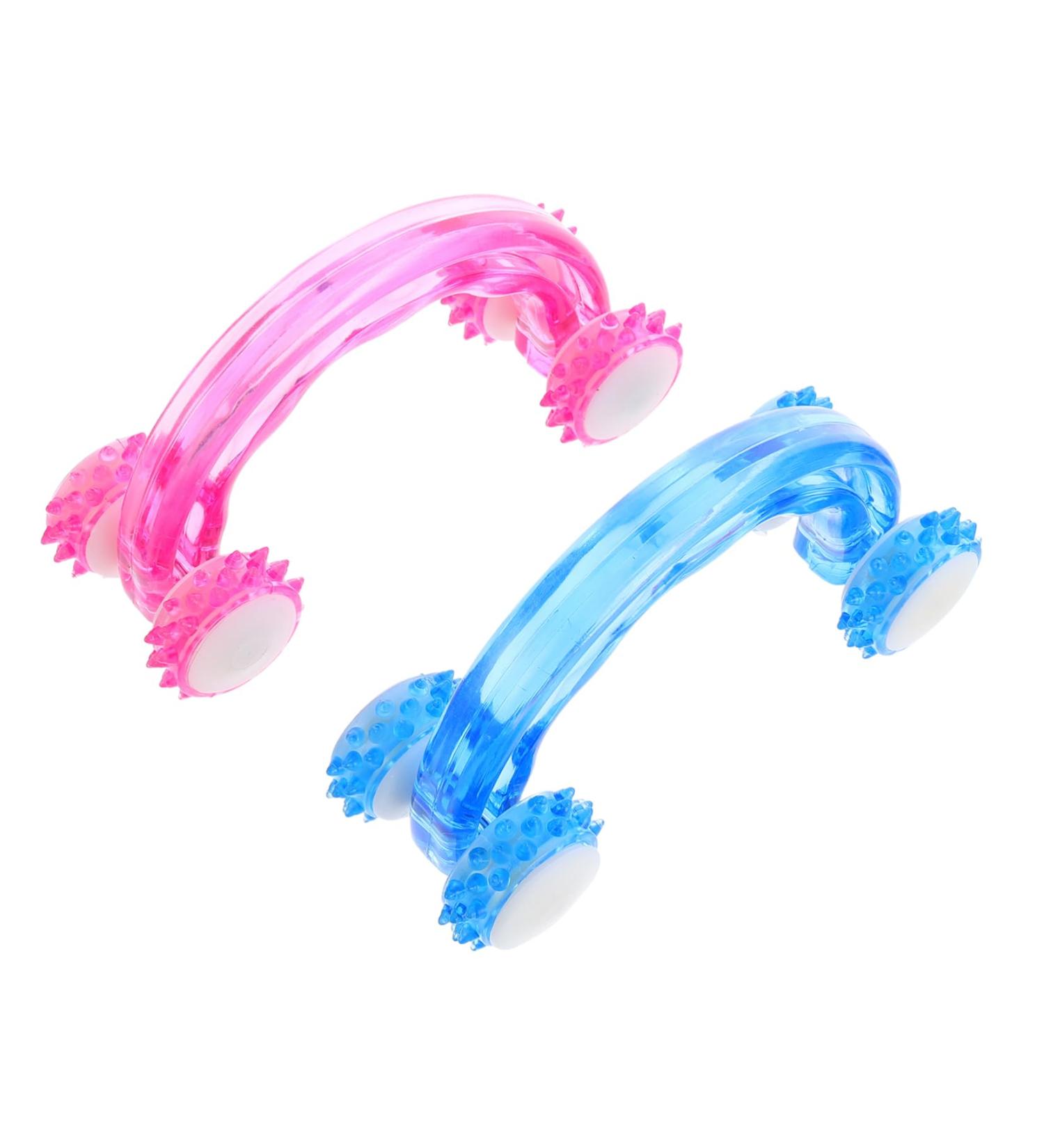 Lurrose 2-in-1 Muscle Roller Stick - Deep Tissue Massage & Acupressure Tool for Body Care - Multi-Purpose Roller with Four Wheels - Perfect for Self-Massage & Golf Use (14x8cm) - Buy Online on GoSupps.com