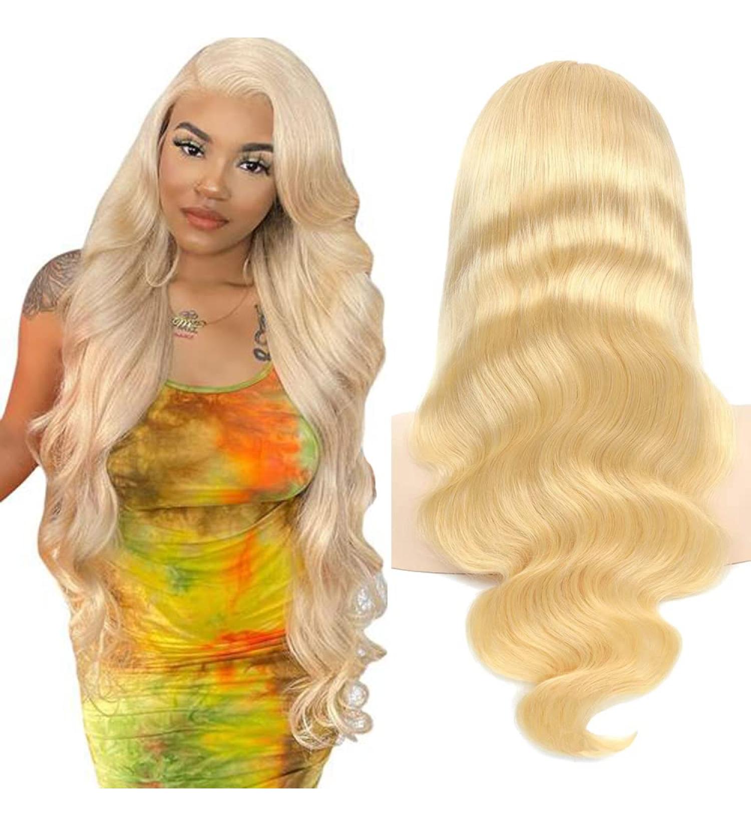 30 Inch 613 Lace Front Wig - Human Hair 13x4 HD Body Wave Blonde Wig with Pre-Plucked Hairline - Buy Online on GoSupps.com