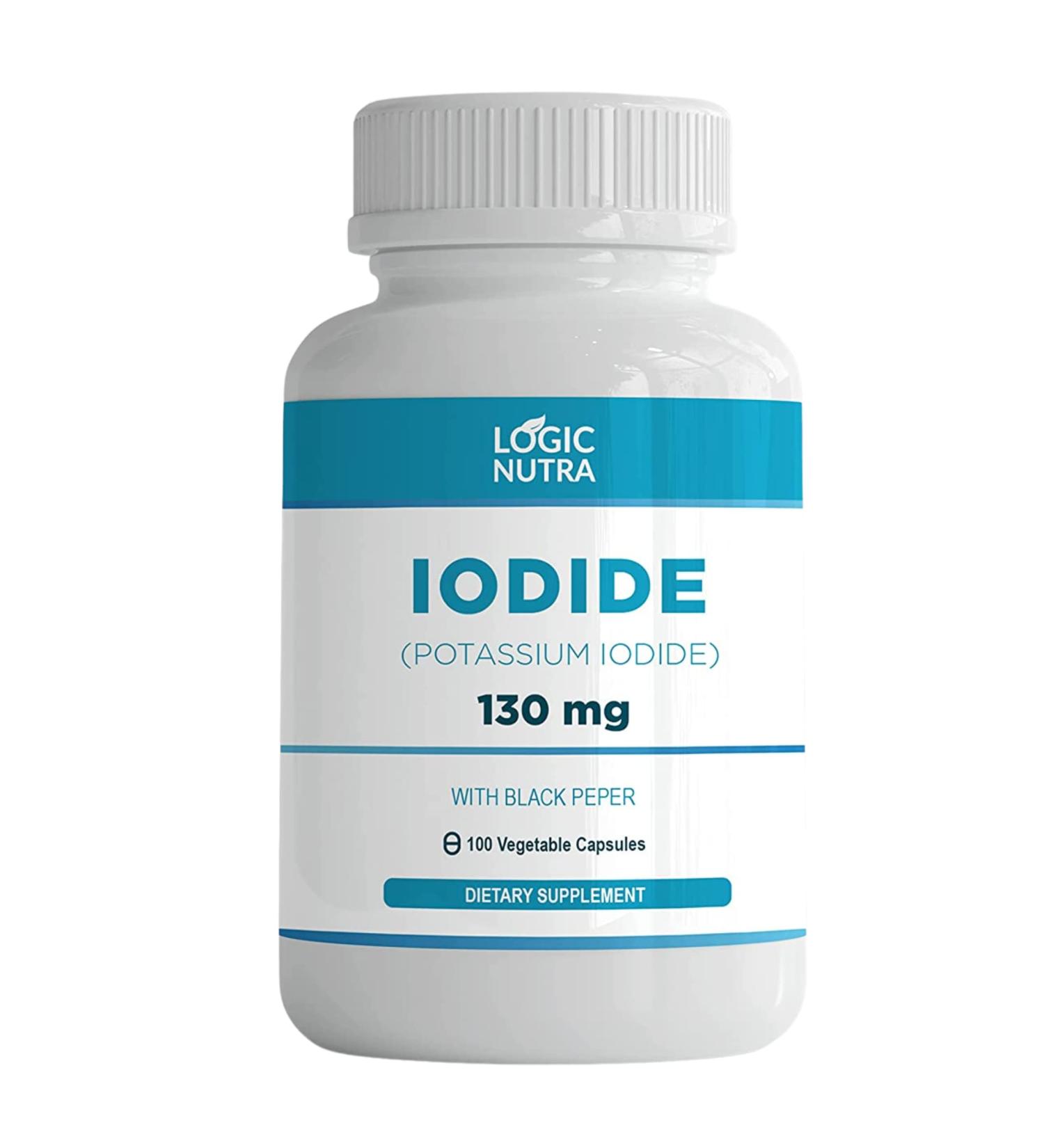 Logic Nutra Iodine (Potassium Iodide) 130mcg - 100 Vegetable Capsules for Thyroid Support & Cellular Metabolism - Buy Online on GoSupps.com