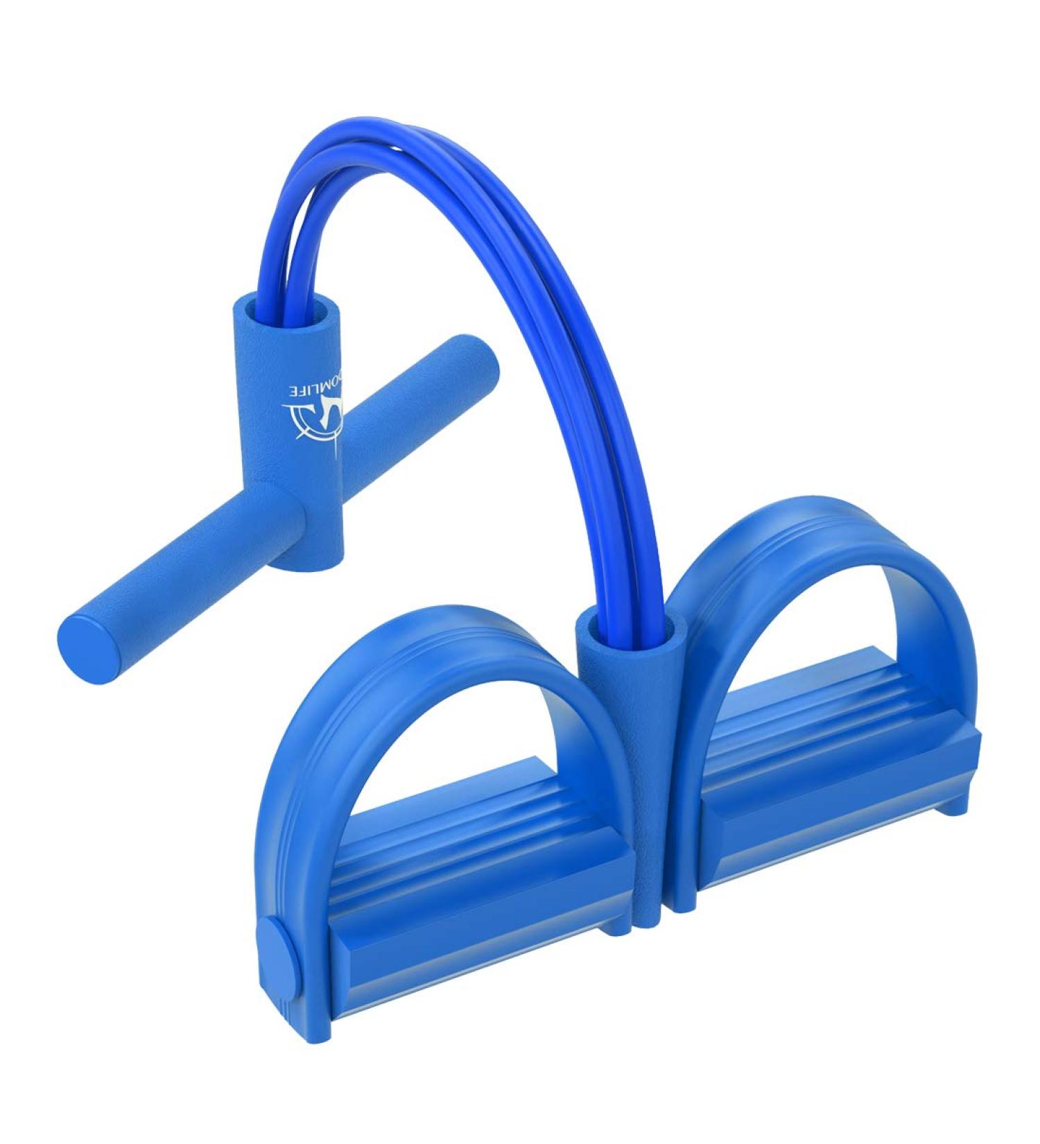 Buy Resistance Tapes - 4 Tube Multifunctional Fitness Equipment for Home Workouts | Up to 50lbs | Leg Trainer & Arm Coach in Blue - Buy Online on GoSupps.com