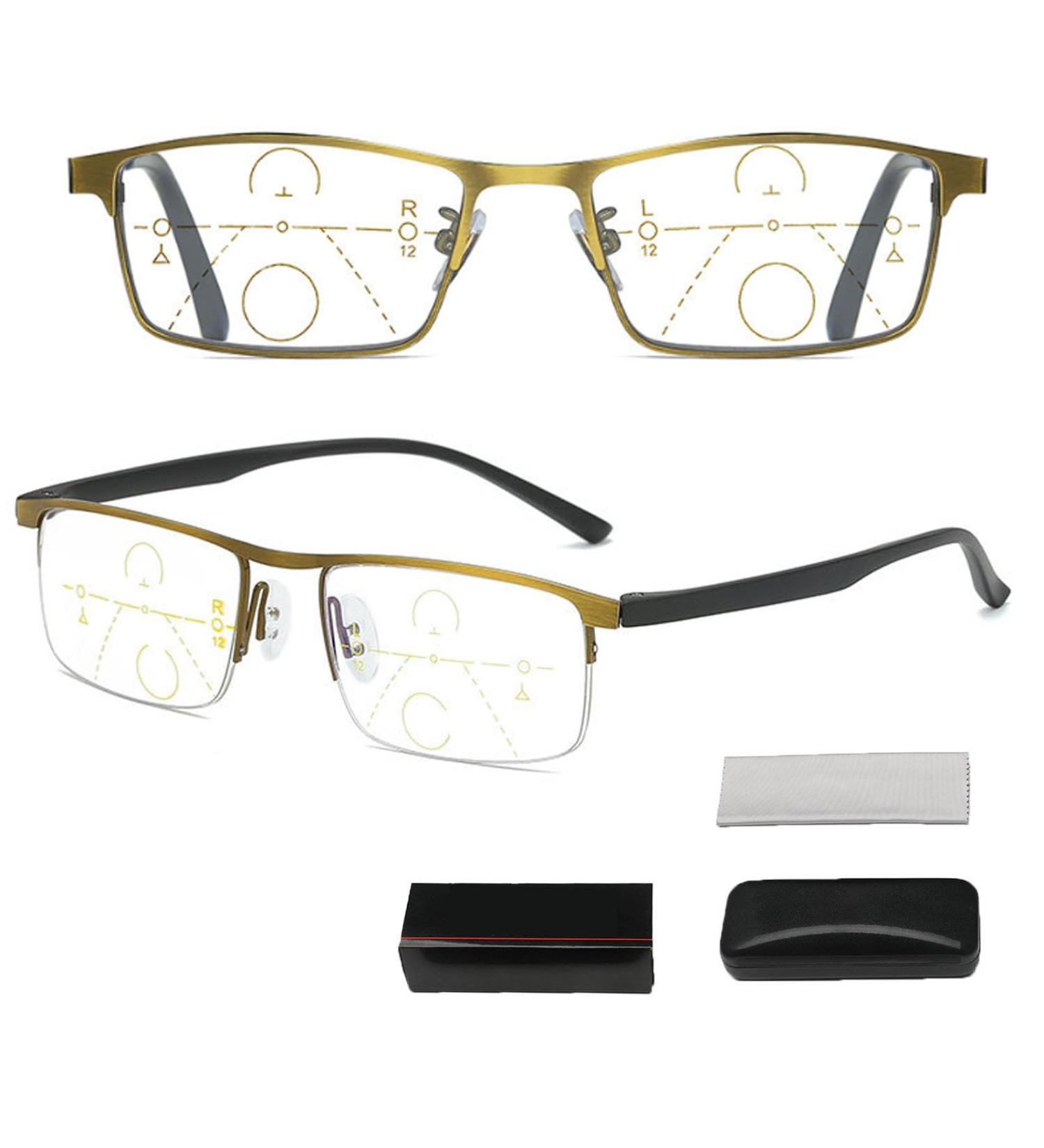 Mjmluck Intelligent Dual-Focus Varifocal Glasses - Anti-Blue Light Zoom Reading Glasses for Men & Women | 2 Pairs with Case - Buy Online on GoSupps.com