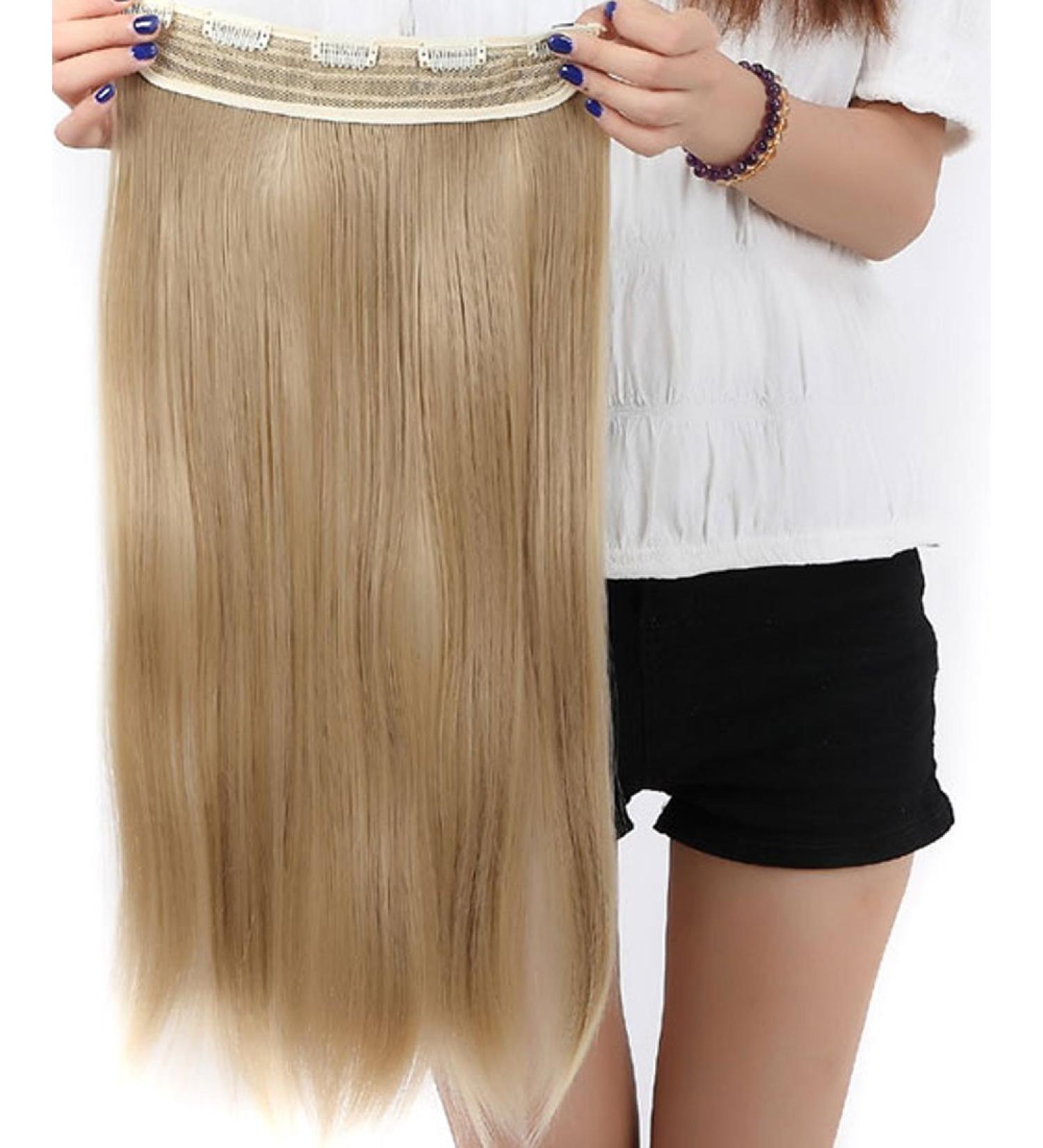S-noilite 23 Inches (58cm) 3/4 Full Head One Piece 5clips Clip in Hair Extensions Extension Long Straight Hairpiece (Ash Blonde) - Buy Online on GoSupps.com