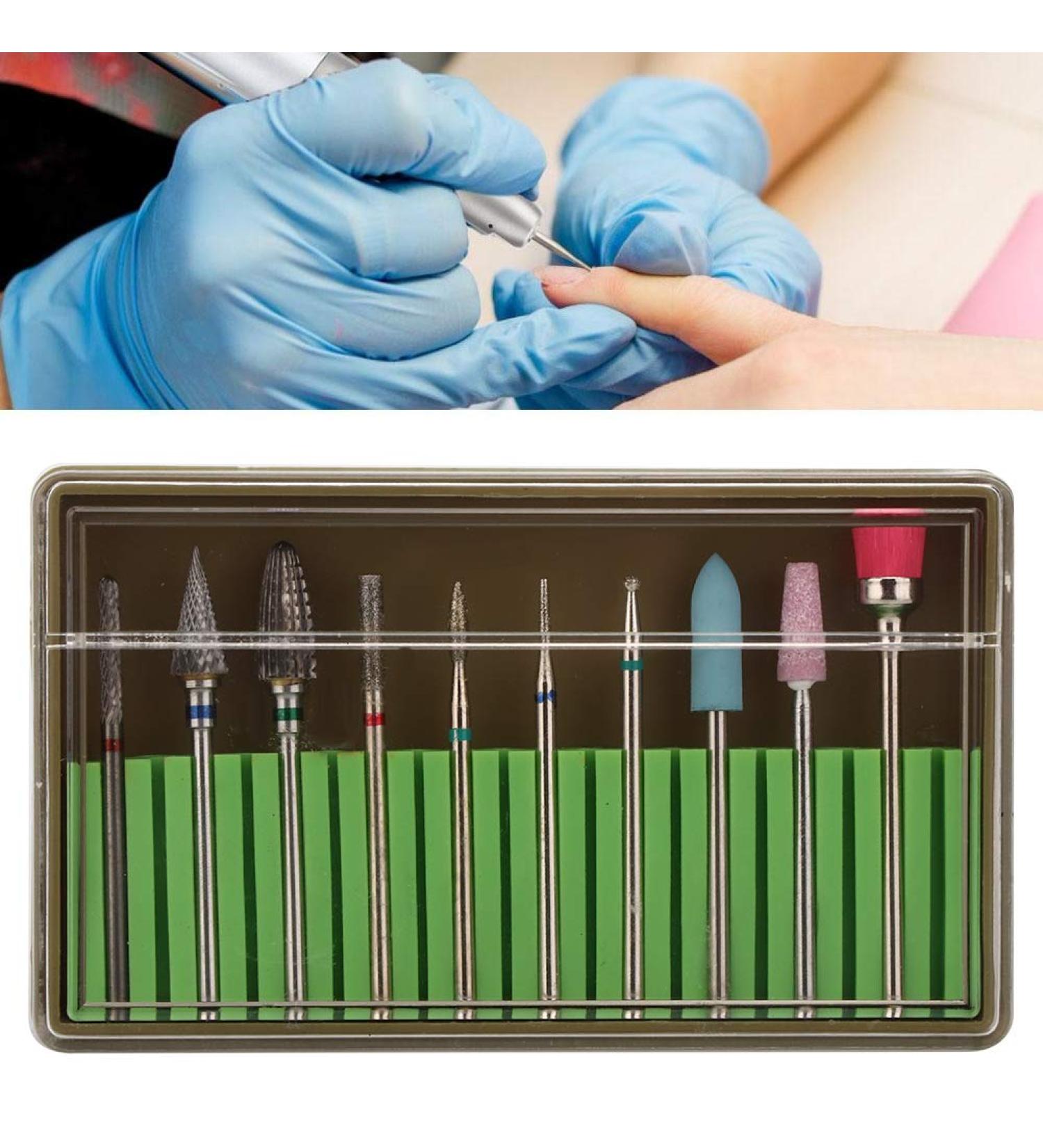 Nail Drill Bit Set with Materials with Perfect Effect Nail Drill Bits for Beauty Salon Shop Manicure Shop (ZeoopTmXHMMXES-11) - Buy Online on GoSupps.com