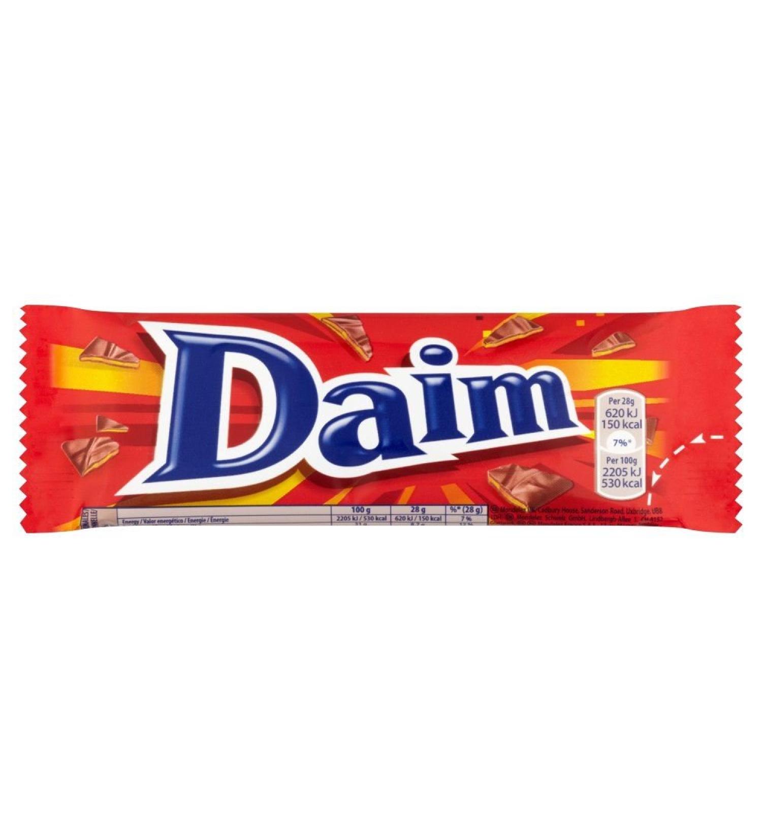 Daim - Barre de chocolat au caramel croquant - lot de 10 barres de 28 g