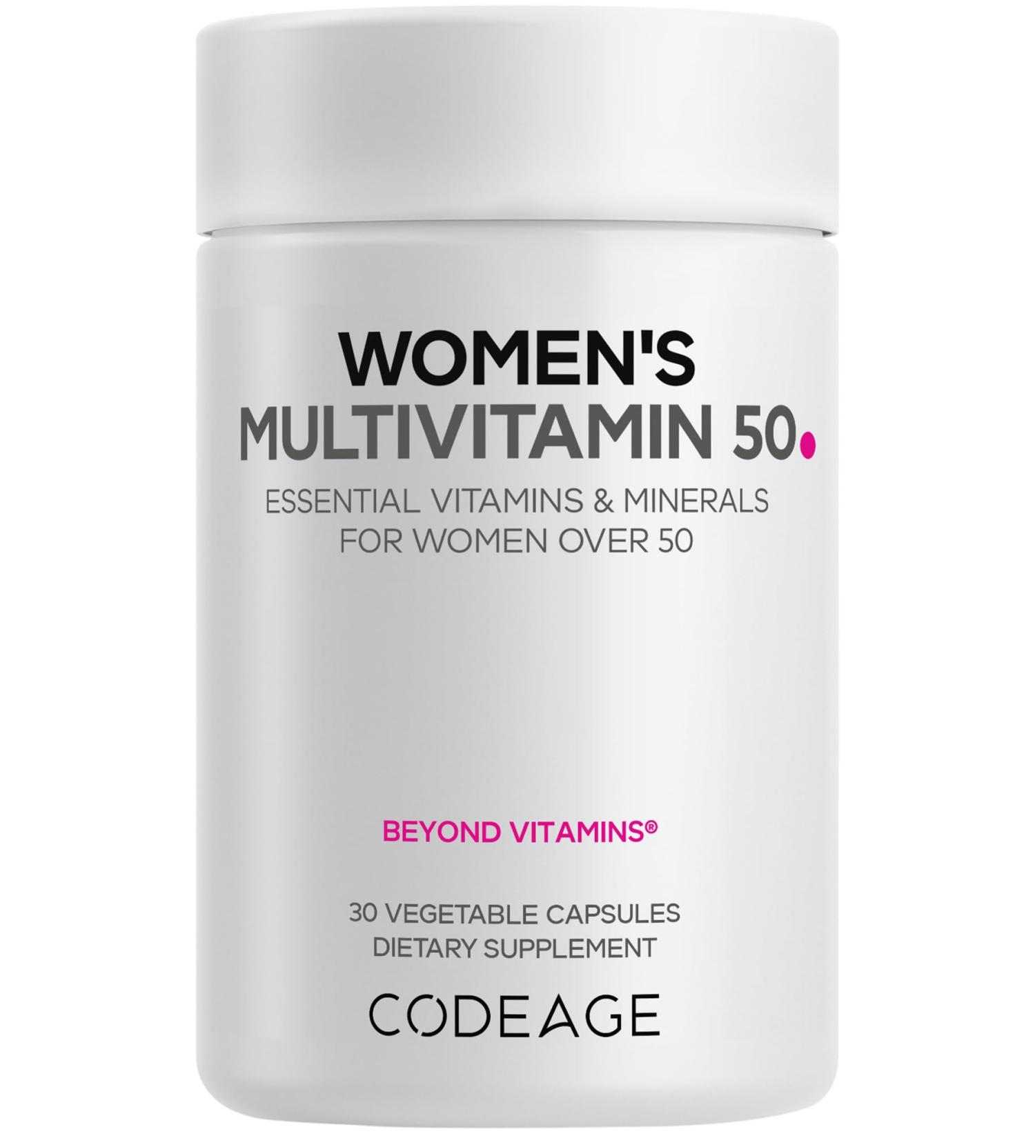 Codeage Women s Multivitamin 50 - Essential Vitamins for Women Over 50 Methylated Folate Magnesium Selenium Vitamin B6 B12 D3 Antioxidants - 1 Pill Per Serving - Gluten-Free - 30 Capsules - Buy Online on GoSupps.com