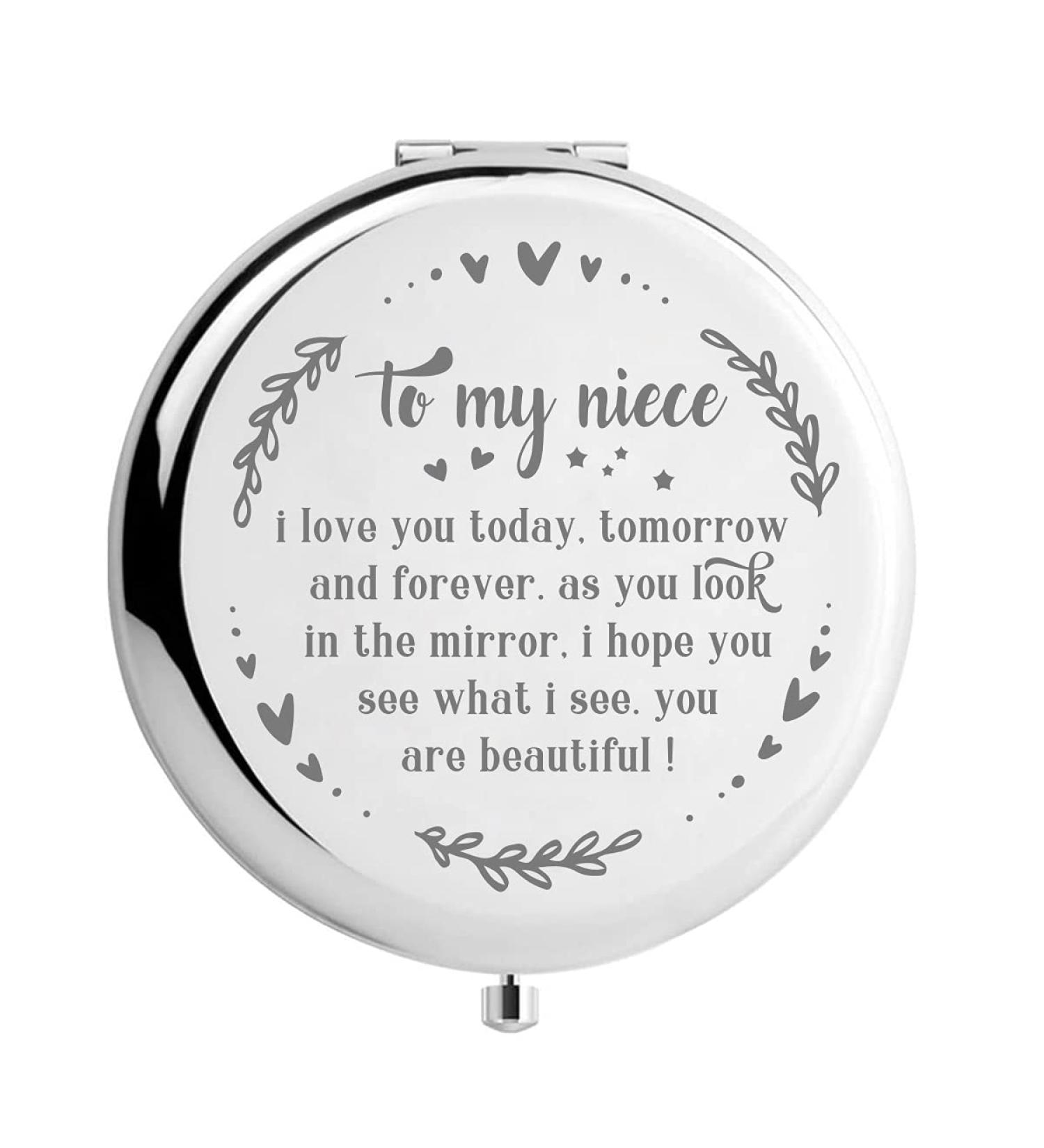 Engraved Cute Niece Makeup Mirror - Perfect Gift for Christmas, Birthday, or Graduation - Buy Online on GoSupps.com