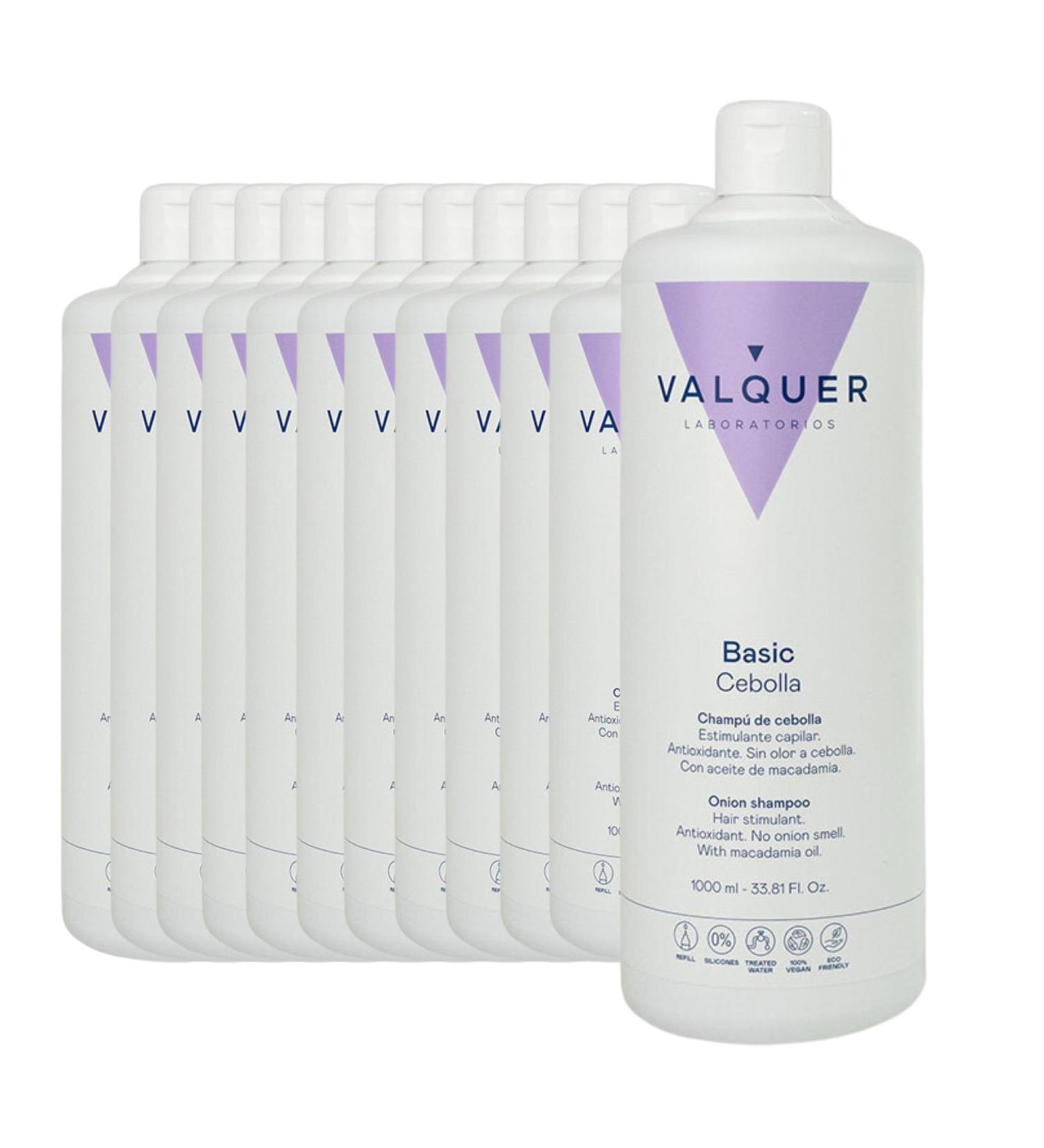 Valquer Laboratorios Cuidados Onion shampoo Reduce fat Hair Stimulant 1L Pack of 12 units - Buy Online on GoSupps.com