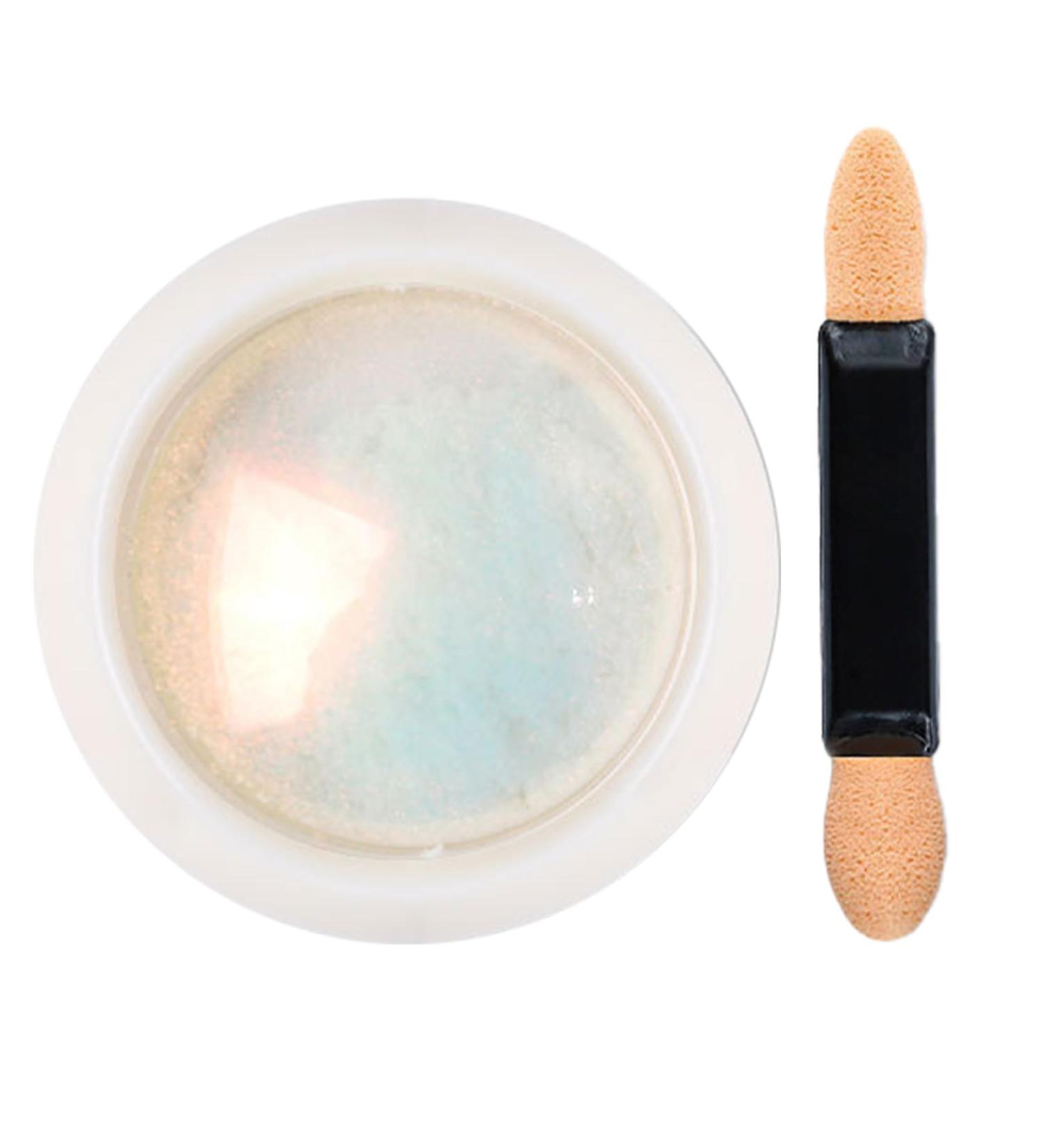 Chrome Nail Powder Chameleon Metallic Nail Art Pigment Powder Iridescent Pigment Pearly Highlight with Sponge Stick for Wedding - Buy Online on GoSupps.com