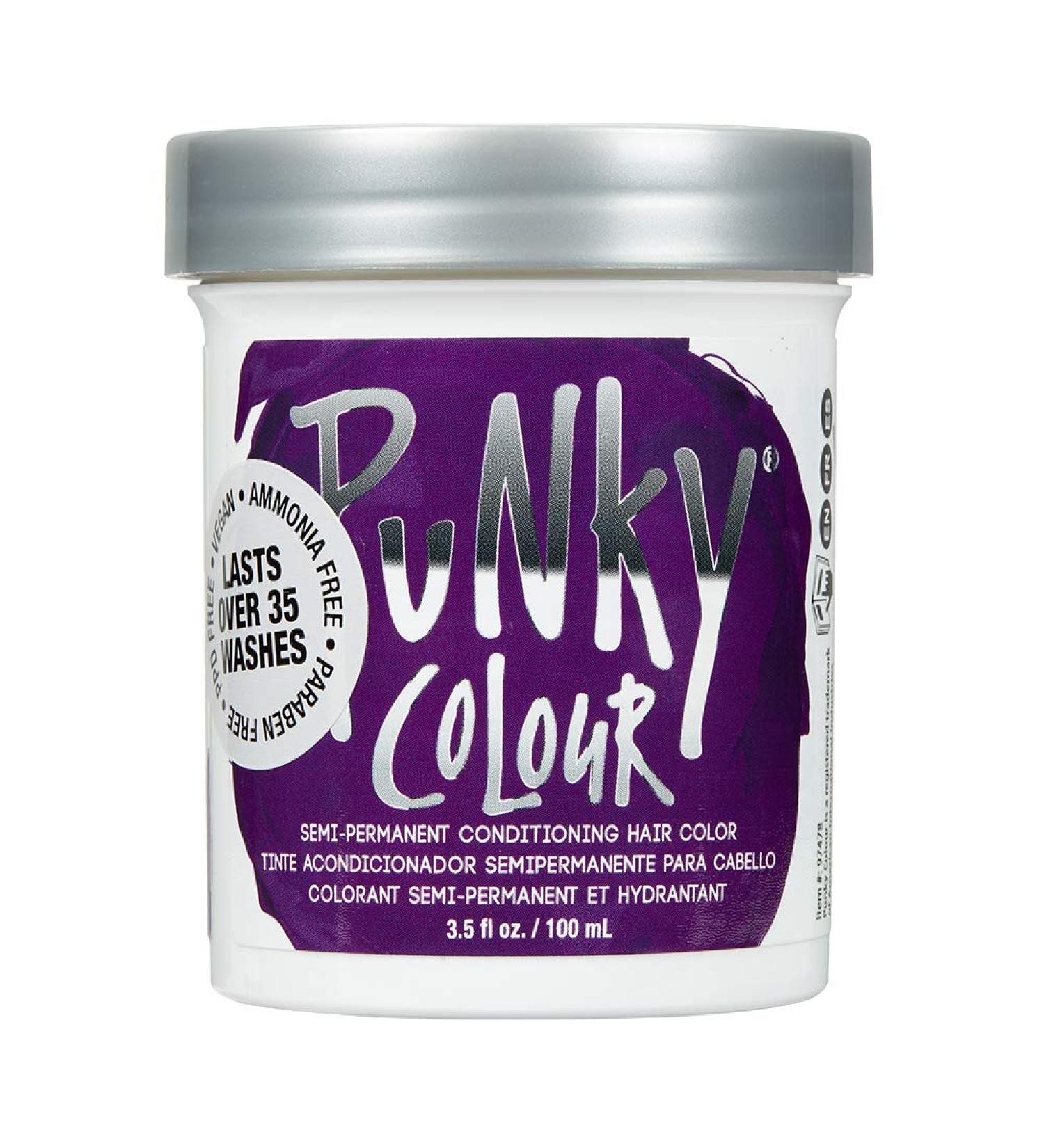 Punky Purple Semi-Permanent Hair Color - Vegan, PPD & Paraben Free - Vibrant Non-Damaging Dye - Easy to Apply - Lasts up to 35 Washes - 3.5oz - Buy Online on GoSupps.com