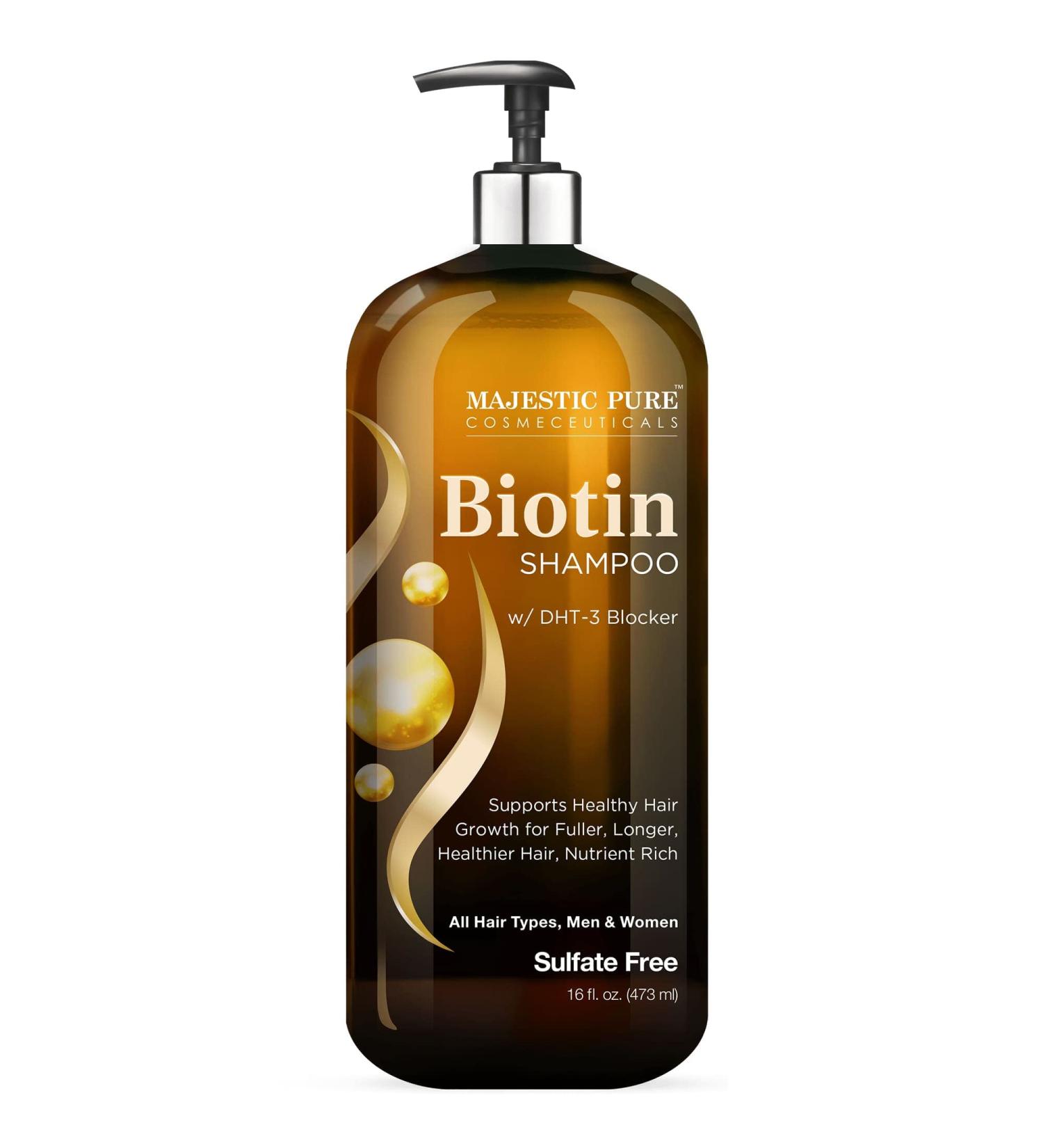 Majestic Pure Biotin Shampoo for Hair Growth - DHT-3 Blocker - Sulfate Free - 16 fl oz - Buy Online on GoSupps.com