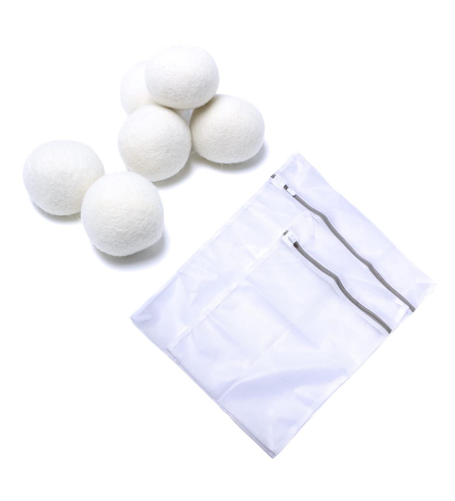 Hoappa 6Pcs 2.4 inches Wool Dryer Balls and 2 Pack Mesh Laundry Bags in 2 Sizes ( 12 x 16 inches 16 x 20 inches ) - Buy Online on GoSupps.com