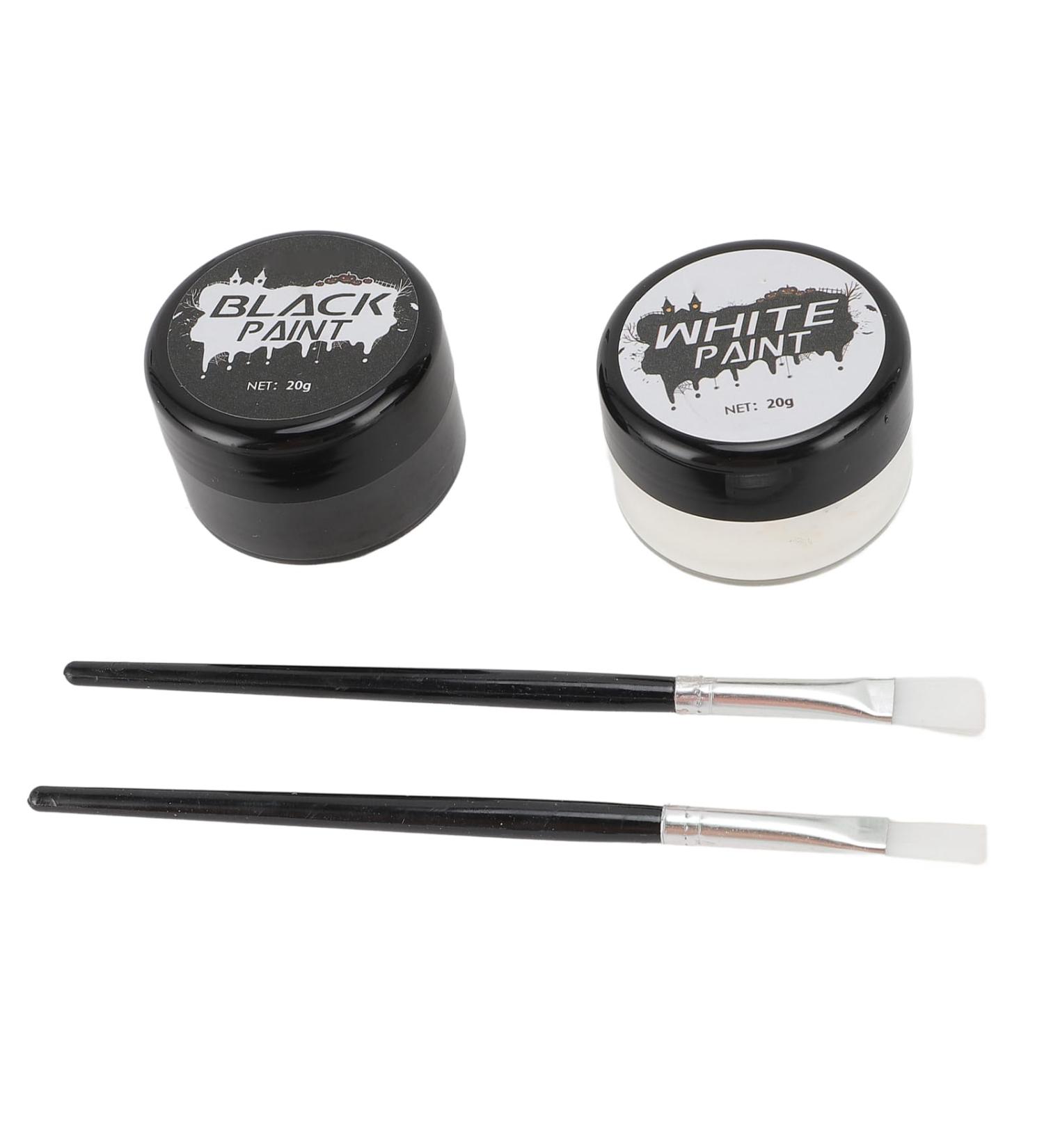 Black and White Face Paint Slick Easy To Apply Black Clown White Face Body Paint for Fun Themed Parties - Buy Online on GoSupps.com