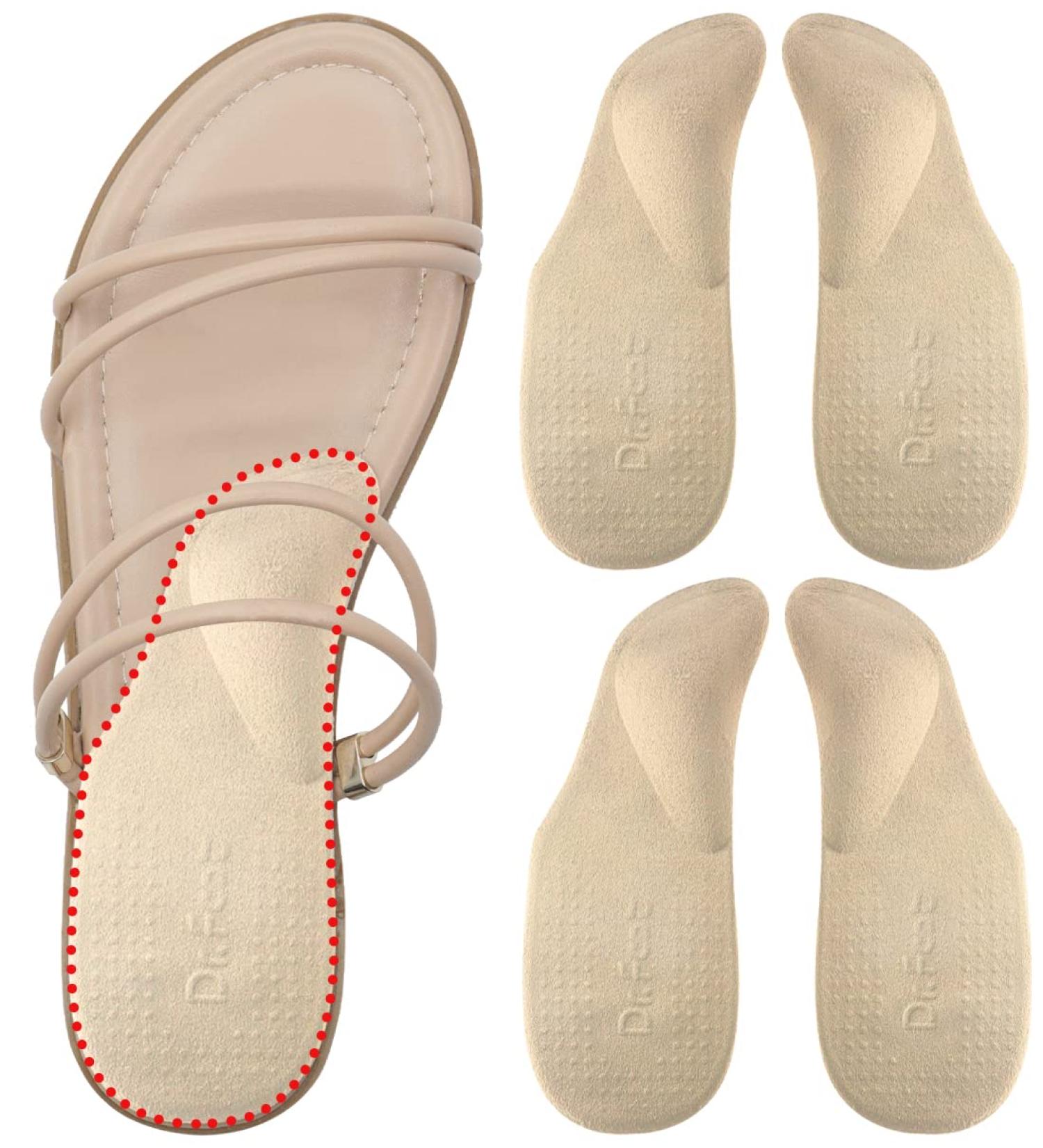 Dr. Foot Arch Support Shoe Inserts for Flat Feet & Plantar Fasciitis - Small Beige | Heel Cushion for Pain Relief - Women & Men - Buy Online on GoSupps.com