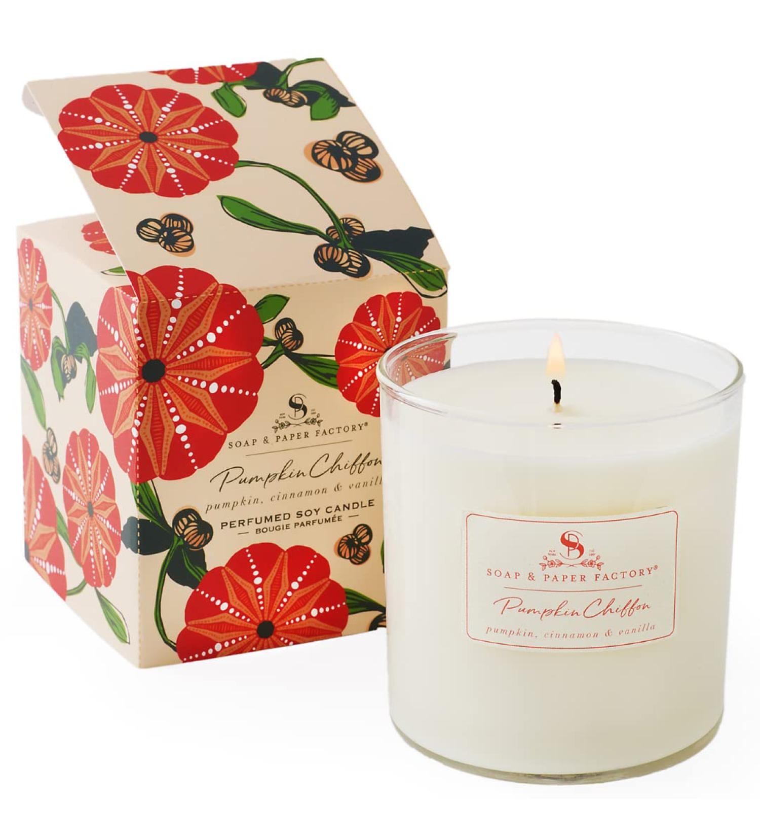 Buy Soap & Paper Factory Pumpkin Chiffon 9.5 oz Large Soy Candle | International Shipping Available - Buy Online on GoSupps.com