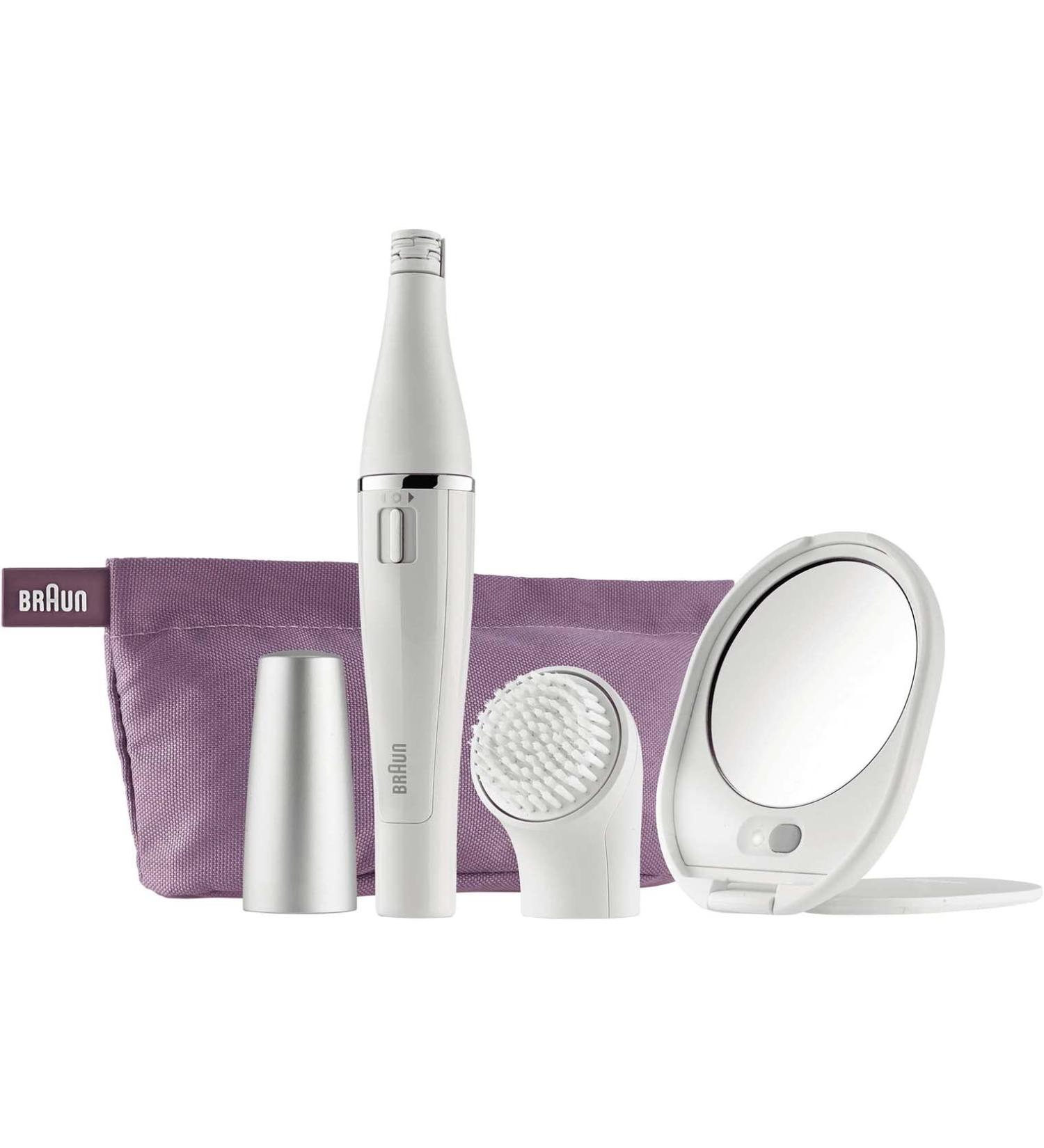 Braun FACE 830 facial cleansing brush and epilator with bag and mirror Bundle cleansing brush + mirror + Pochette Single