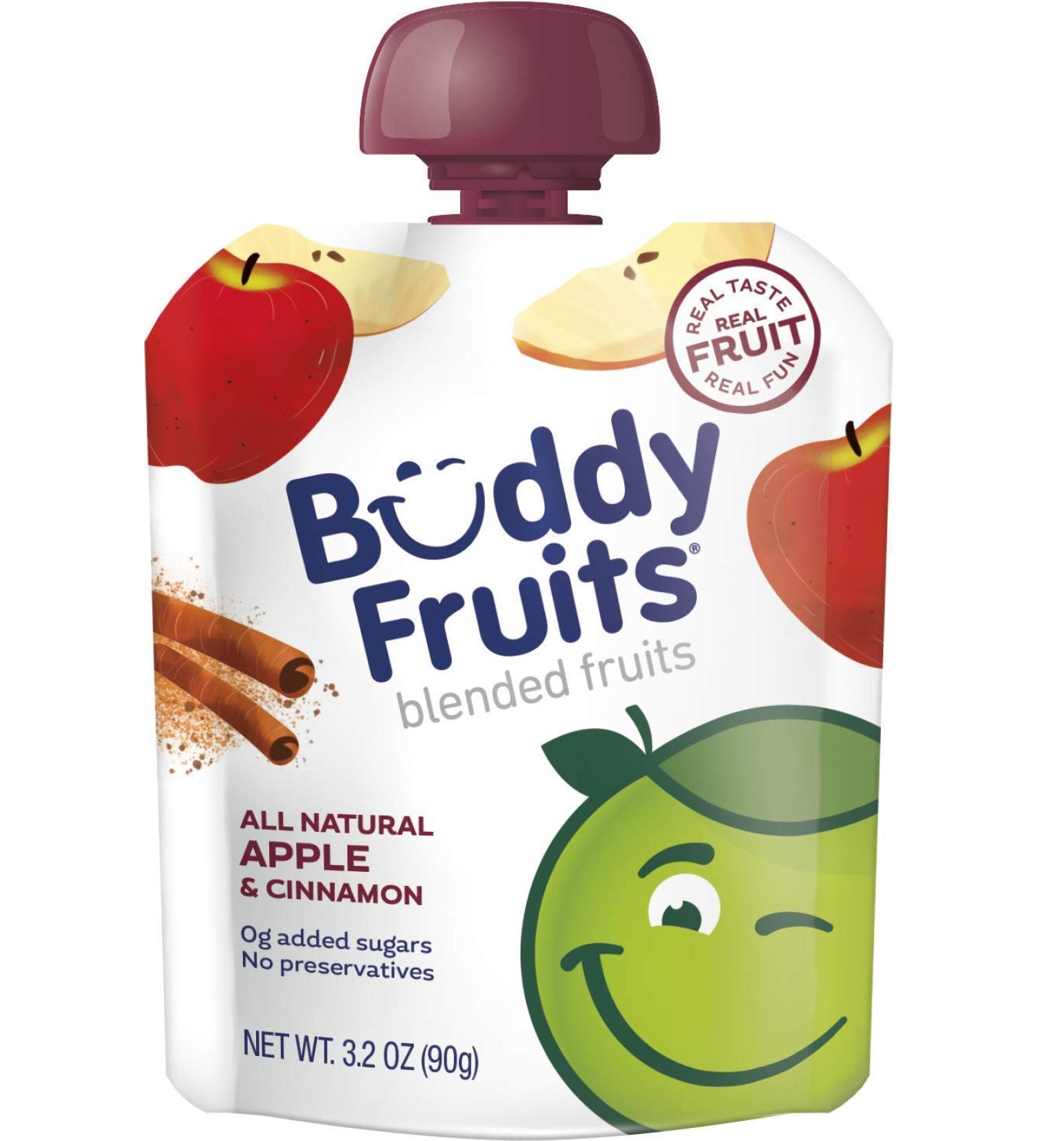 Buddy Fruits Pure Blended Fruit - Apple & Cinnamon - 18-Pack for Healthy Snacking - Buy Online on GoSupps.com