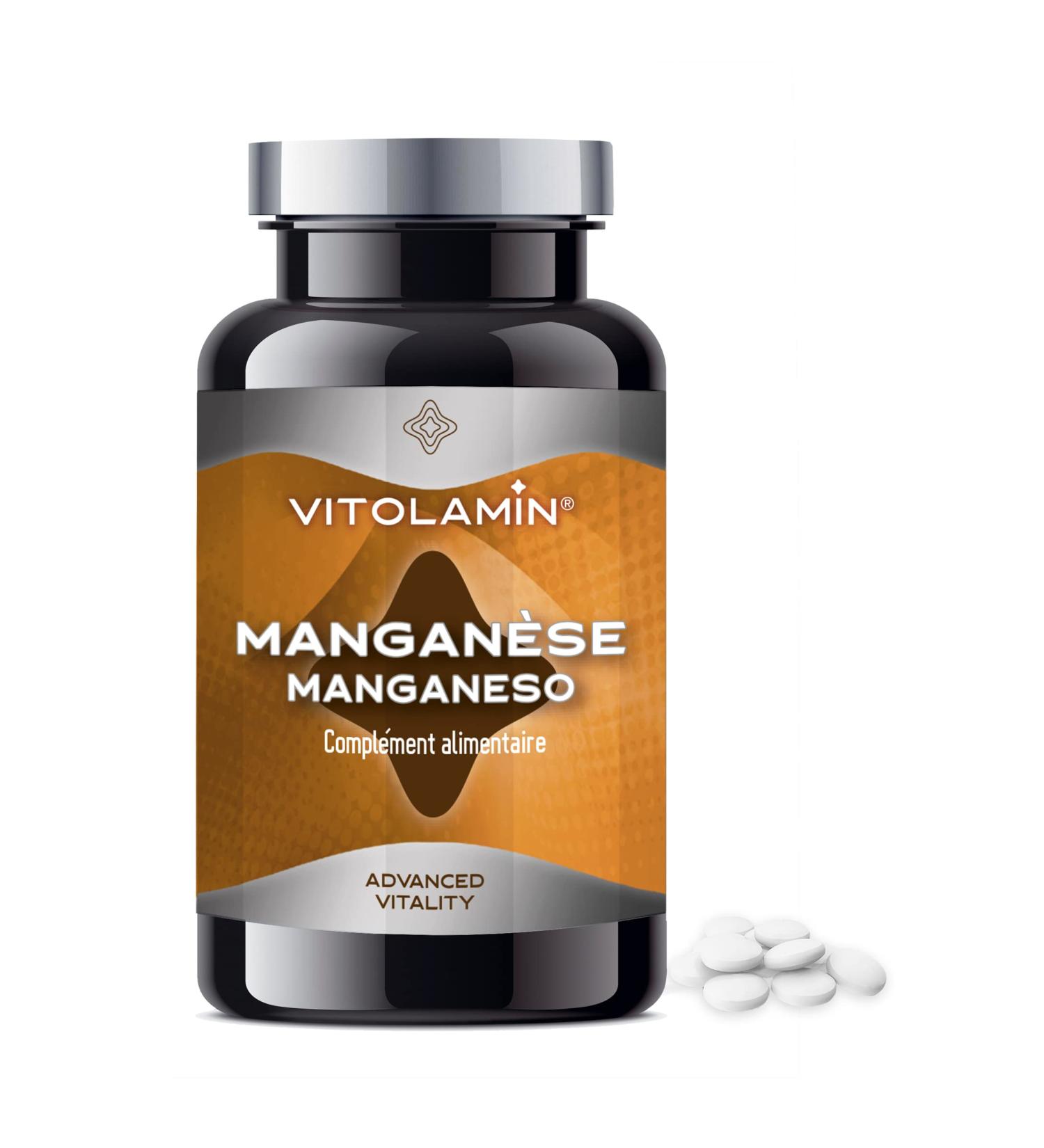 MANGANESE VITOLAMIN 365 Vegetarian Tablets 1 per day | Strengthens connective tissue and strengthens bones. 100% purity - Buy Online on GoSupps.com