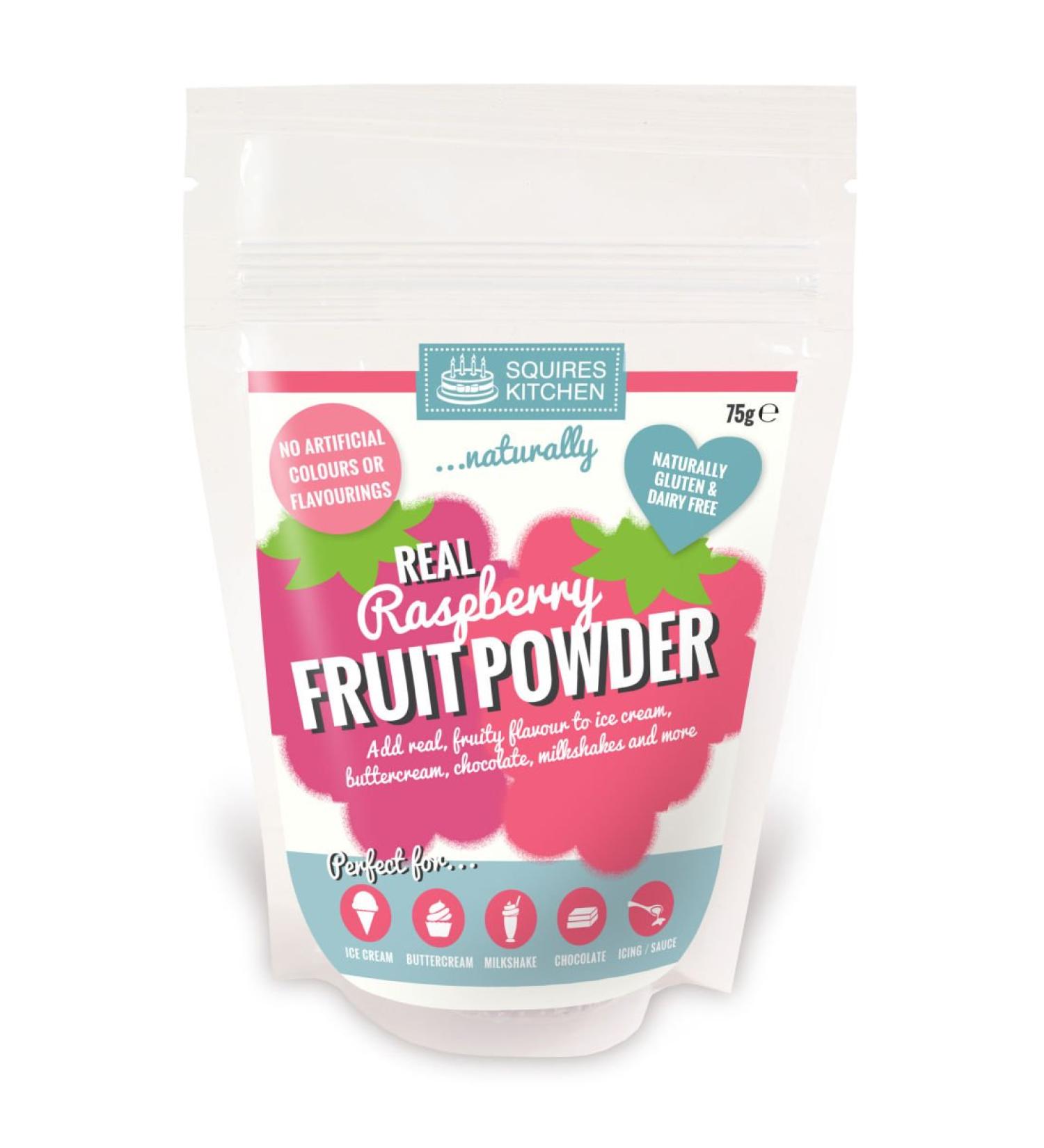 Squires Kitchen Raspberry Real Fruit Powder For Flavouing Natural Colouring