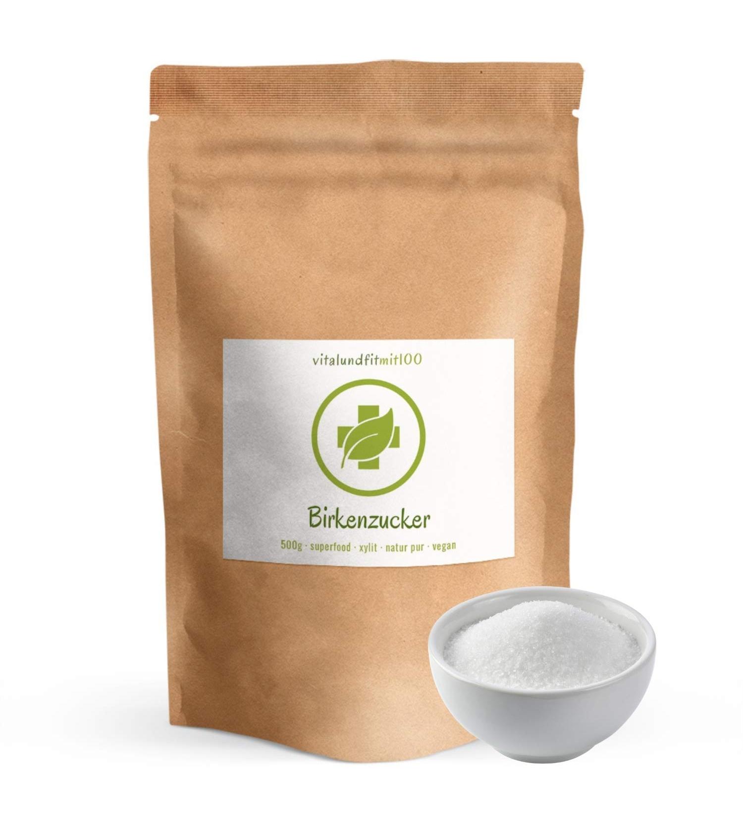 Birch Sugar Xylitol 500g - Low Glycemic Index Fewer Calories Vegan Gluten-Free & Additive-Free - Buy Online on GoSupps.com