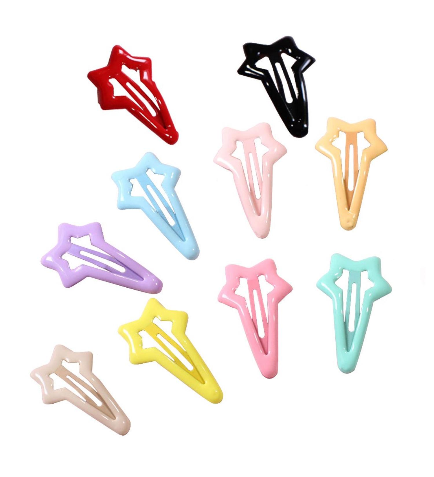 Daycount 10pcs Colorful Stars Duckbill Hair Clips for Ladies, Teens, Girls - Hair Salon Hairpins (Random Color) - Buy Online on GoSupps.com
