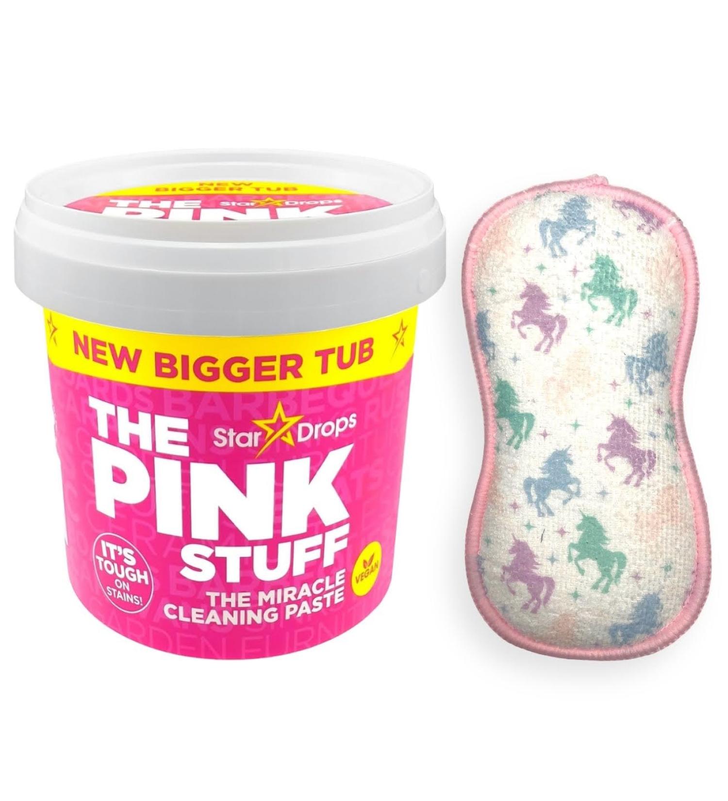 Pink Stuff Cleaning Paste 850g Vegan Non-Toxic All Purpose Cleaner for Bathroom Kitchen Oven - Includes 1x Unicorn Anti Bacterial 2 Sided Scrubbing Pad Paste & 1x Unicorn Scrub Bud - Buy Online on GoSupps.com