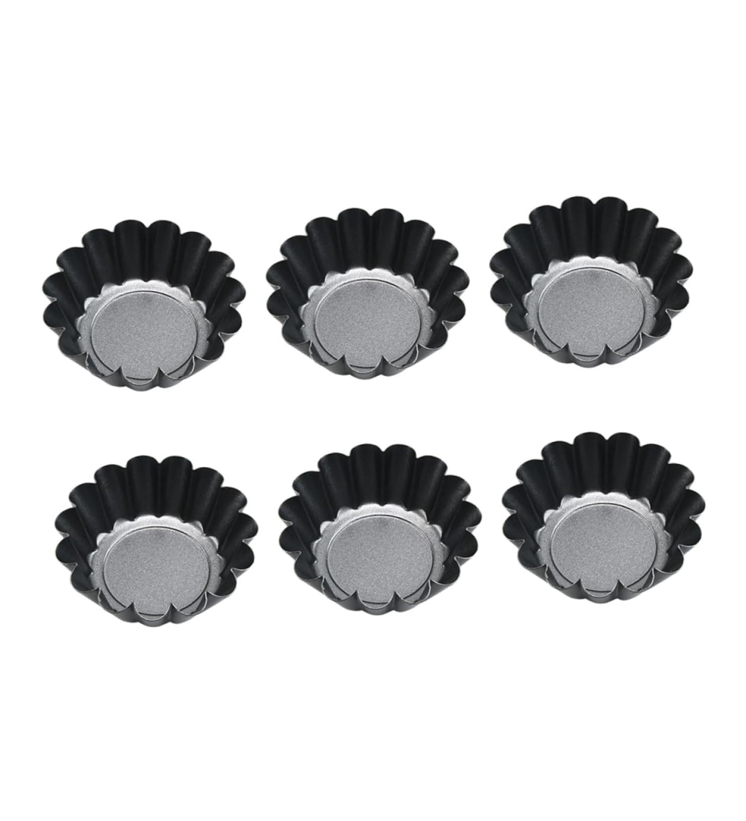 OUNONA 6pcs Cake Mold Wrought Iron Pastry Small Cake 6.5x6.5x2.2cm Black - Buy Online on GoSupps.com