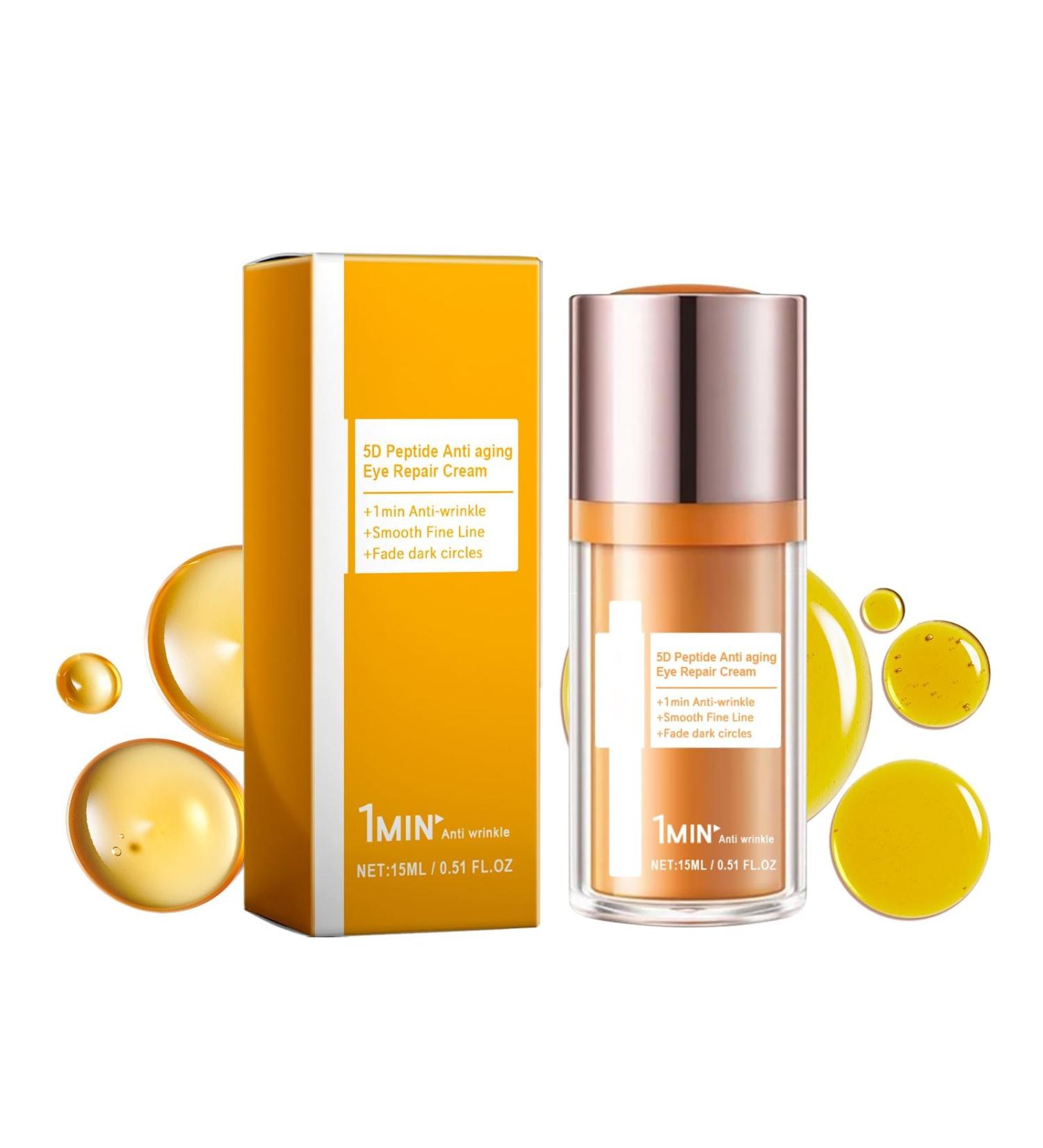 KunMan 5D Peptide Eye Cream Anti-Aging Eye Repair Cream for Dark Circles & Puffiness Daily Wrinkle Reduction Lightweight Under Eye Moisturizer with Vitamin E - Buy Online on GoSupps.com