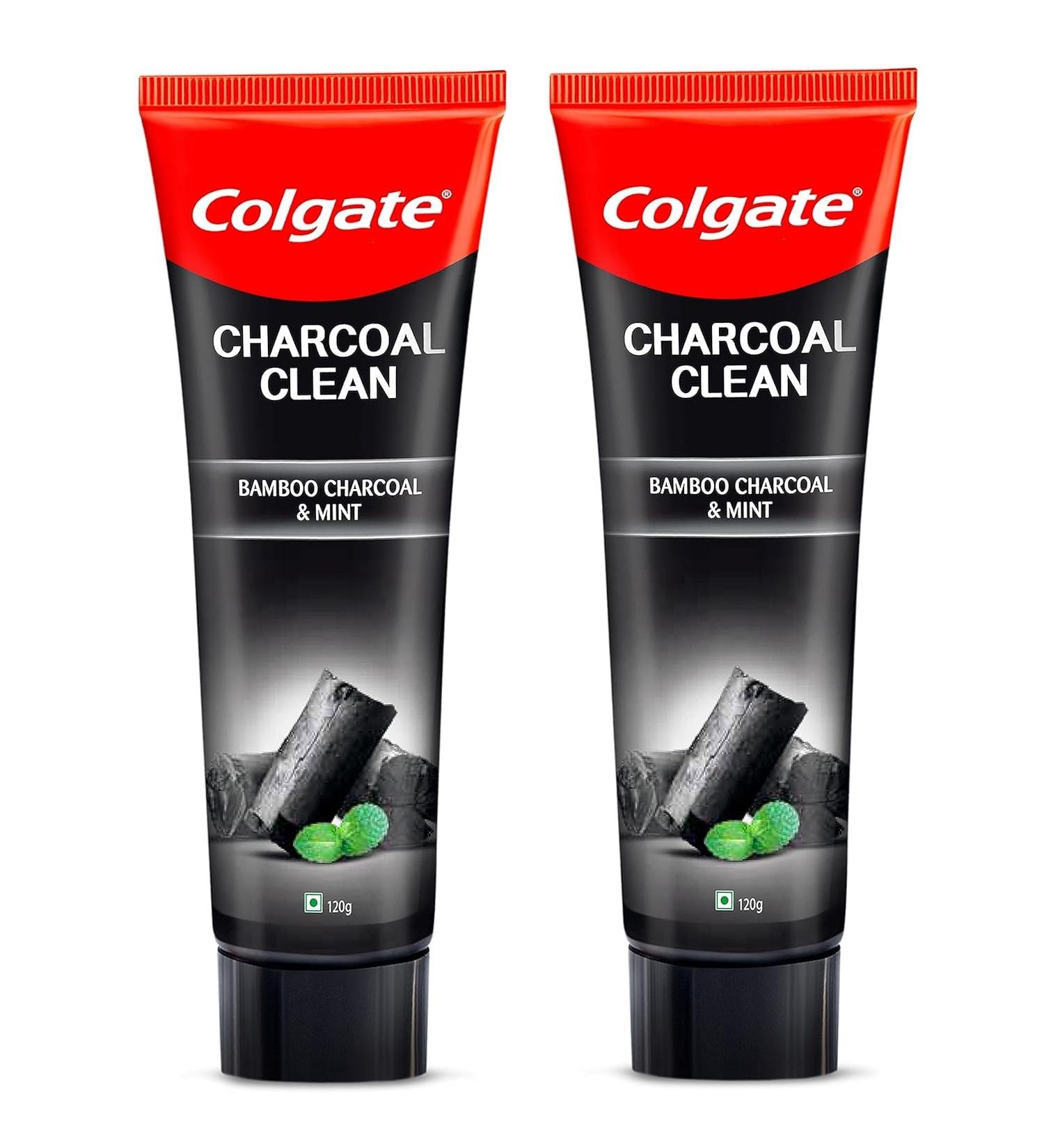 Colgate Charcoal Clean Black Gel Toothpaste Combo Pack | Deep Clean with Bamboo Charcoal & Wintergreen Mint | 2 x 4.057 Fl Oz for Plaque Removal & Fresh Breath - Buy Online on GoSupps.com