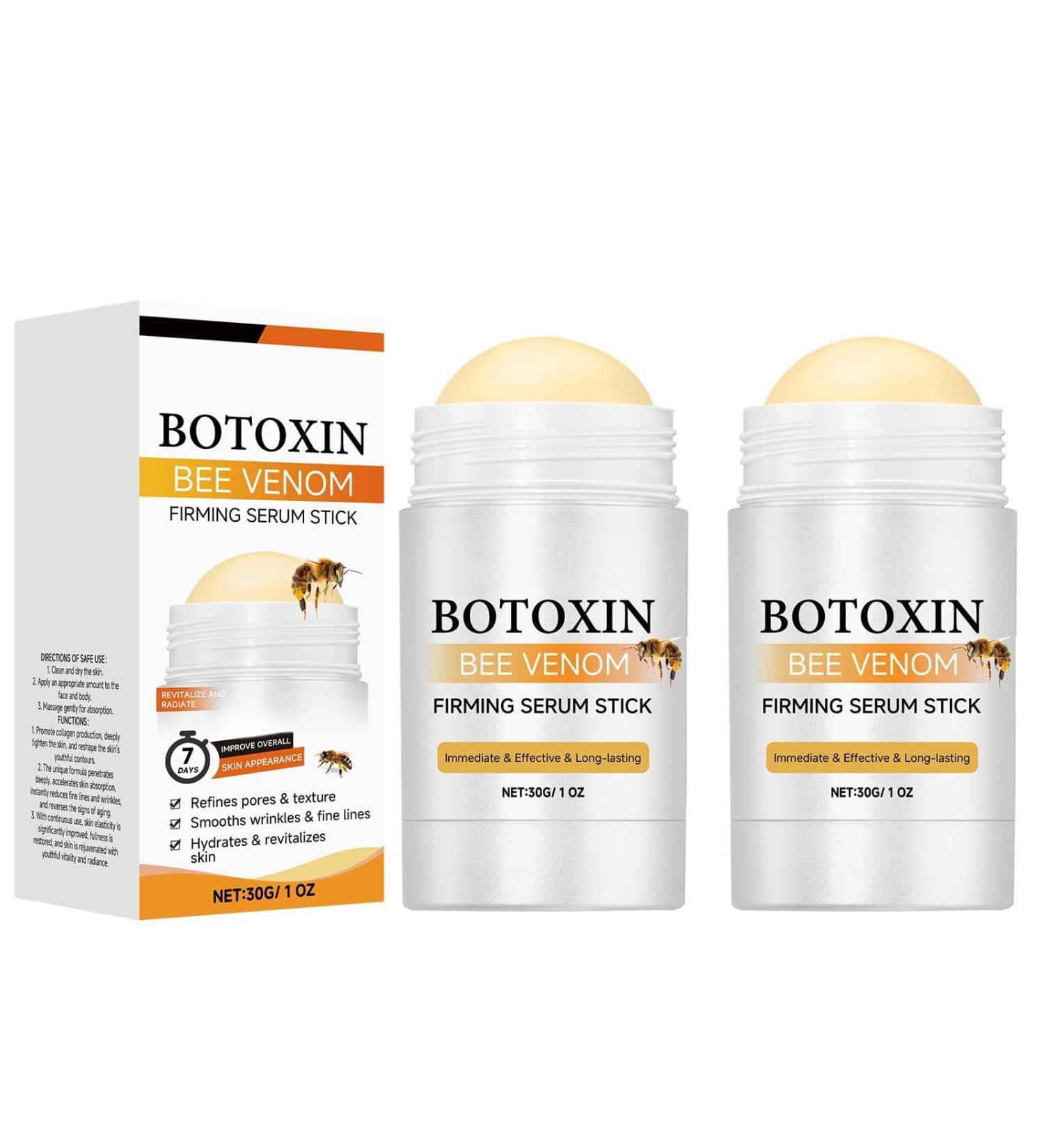 Bee Venom & Niacinamide Firming Serum Stick - Skin Tightening Facial & Neck Cream for Hydration Elasticity Boost - Portable Moisturizing Skincare Stick 1oz (2 Pack) - Buy Online on GoSupps.com