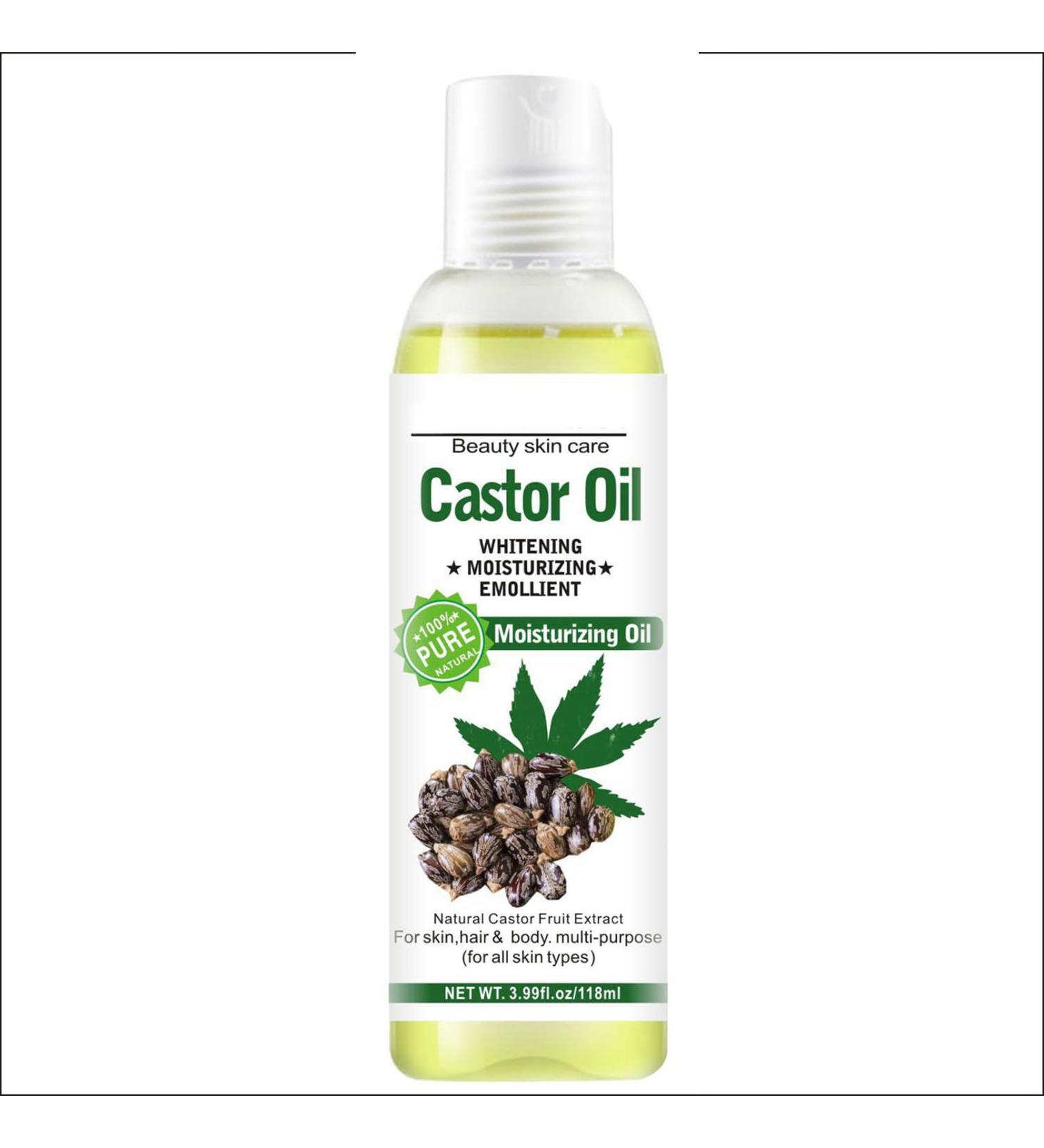 Organic Castor Oil for Hair Growth and Skin Moisturization | Cold Pressed, Natural Serum for Eyelashes, Eyebrows, and Beard - Buy Online on GoSupps.com