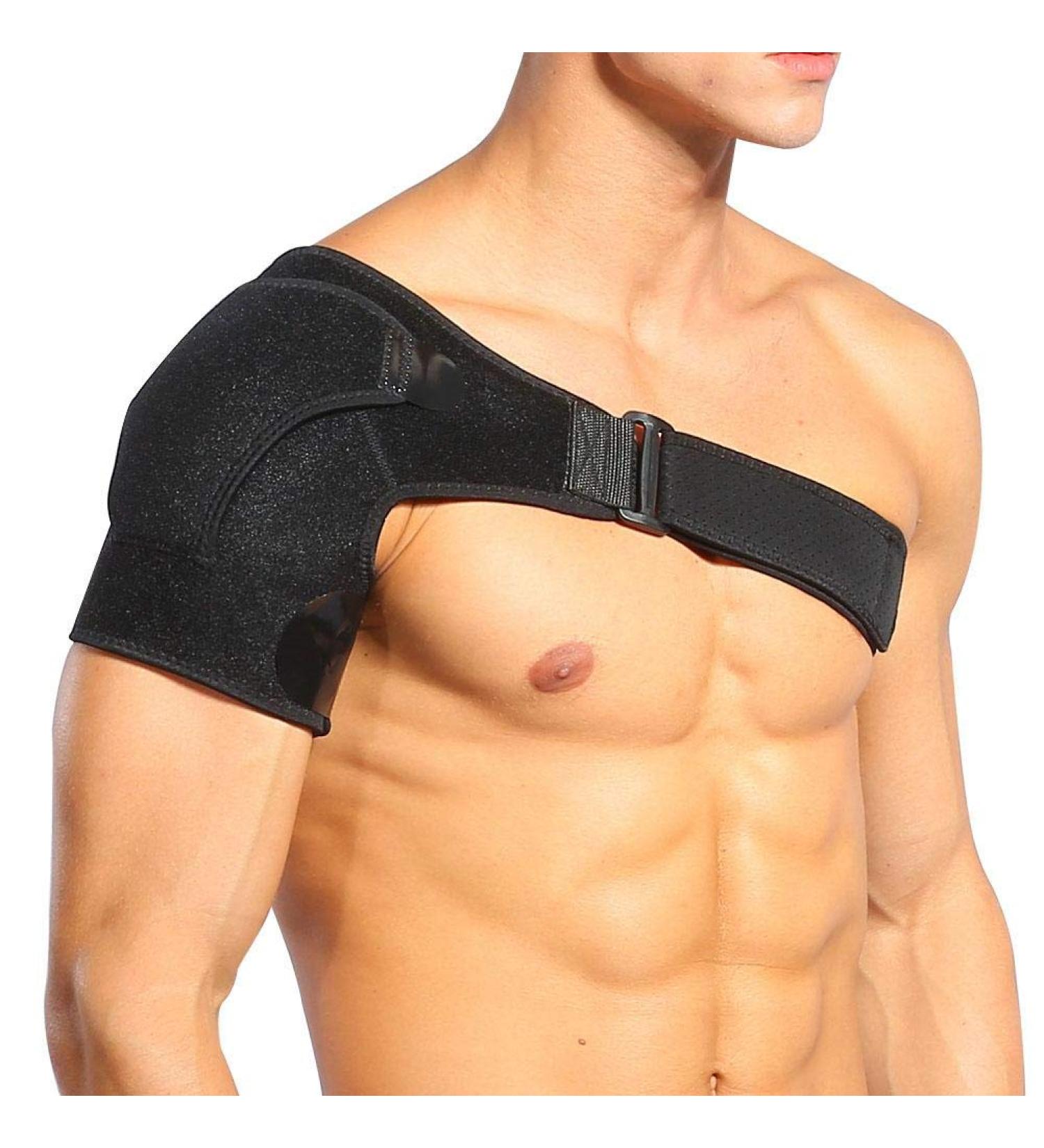 Adjustable Shoulder Bandage - Neoprene Support with Compression & Refrigeration Therapy for Sports Recovery - Buy Online on GoSupps.com